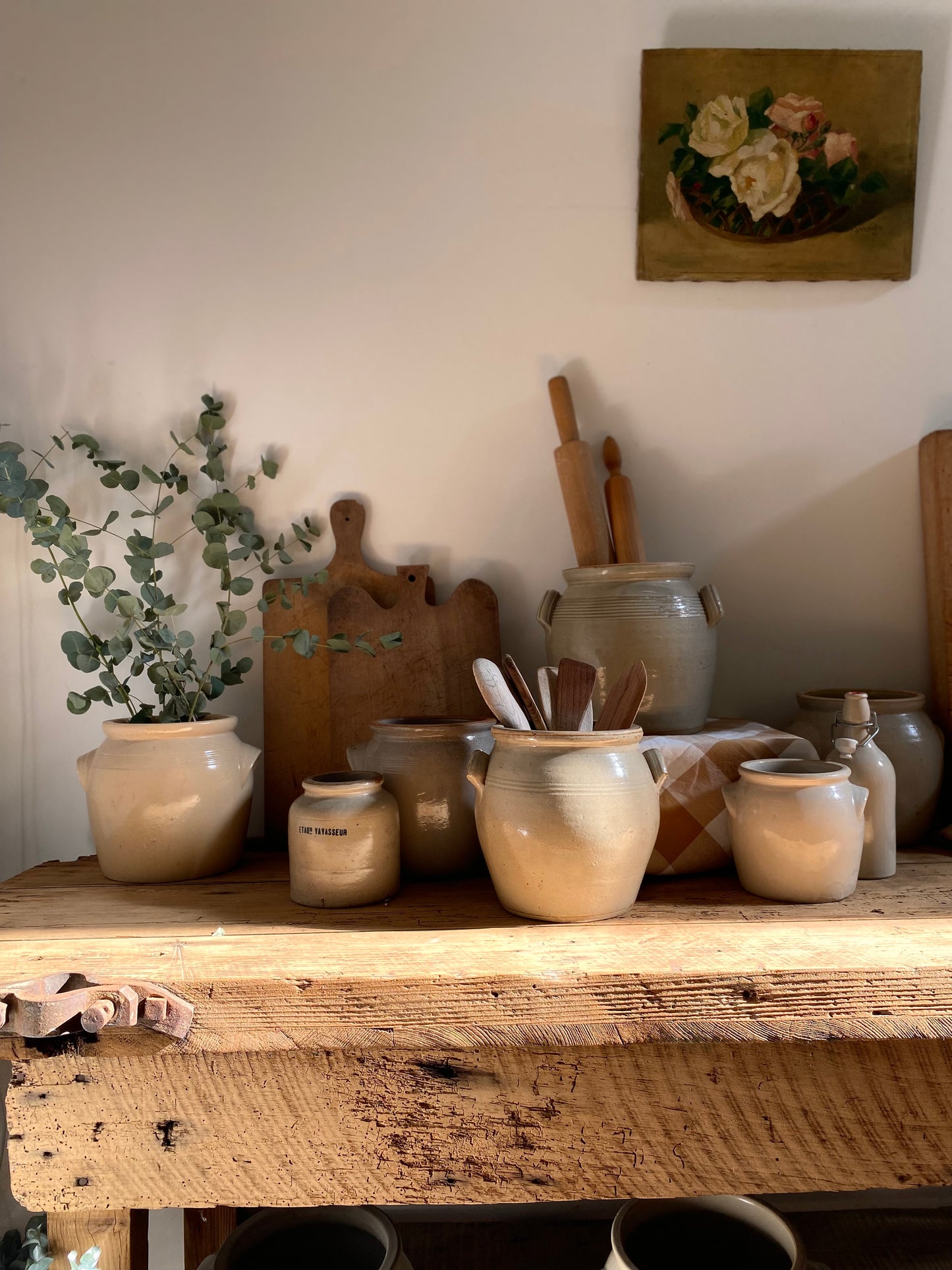 Pot à graisse ancien en grès