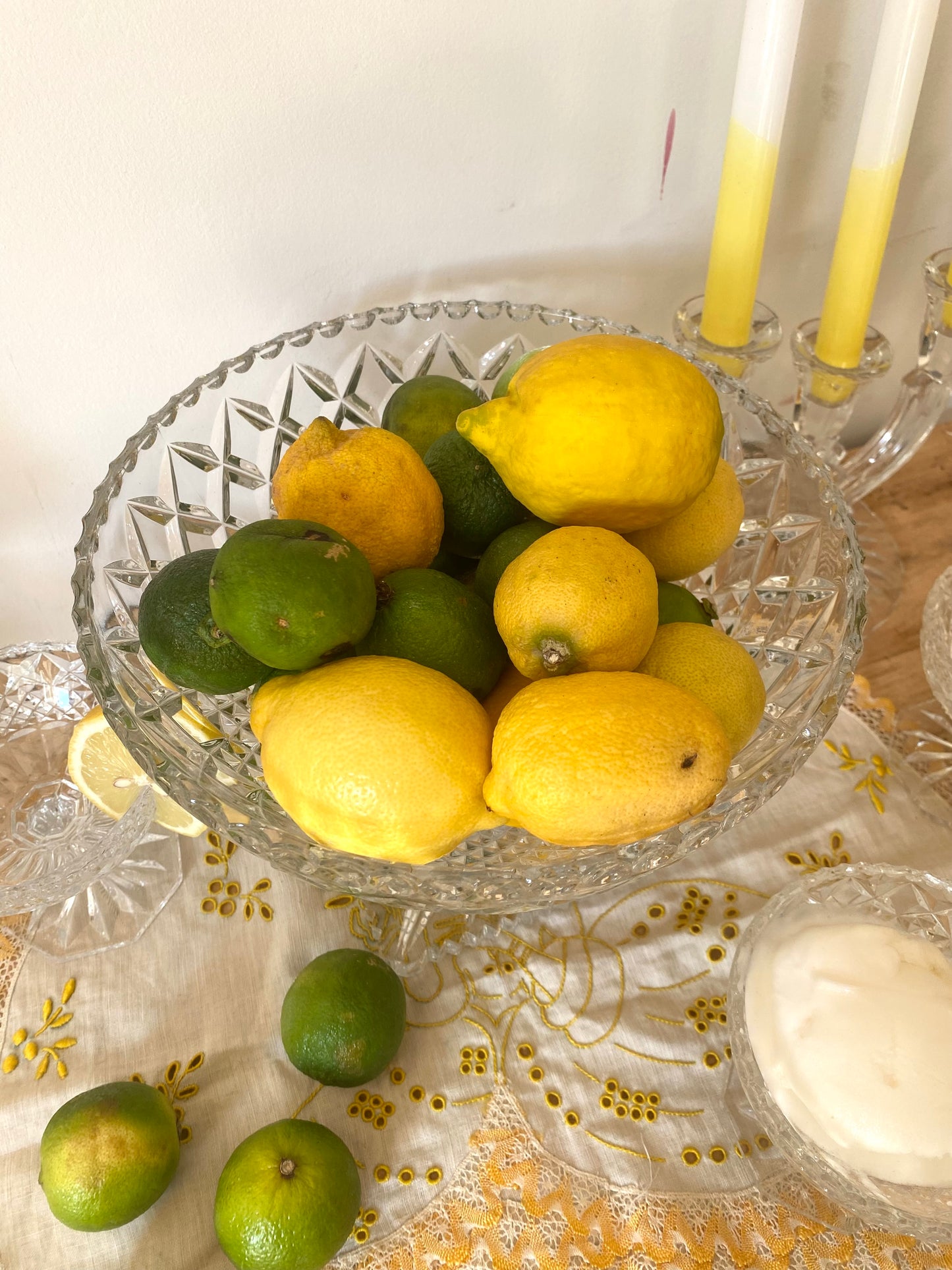 Service à fruit en cristal ancien