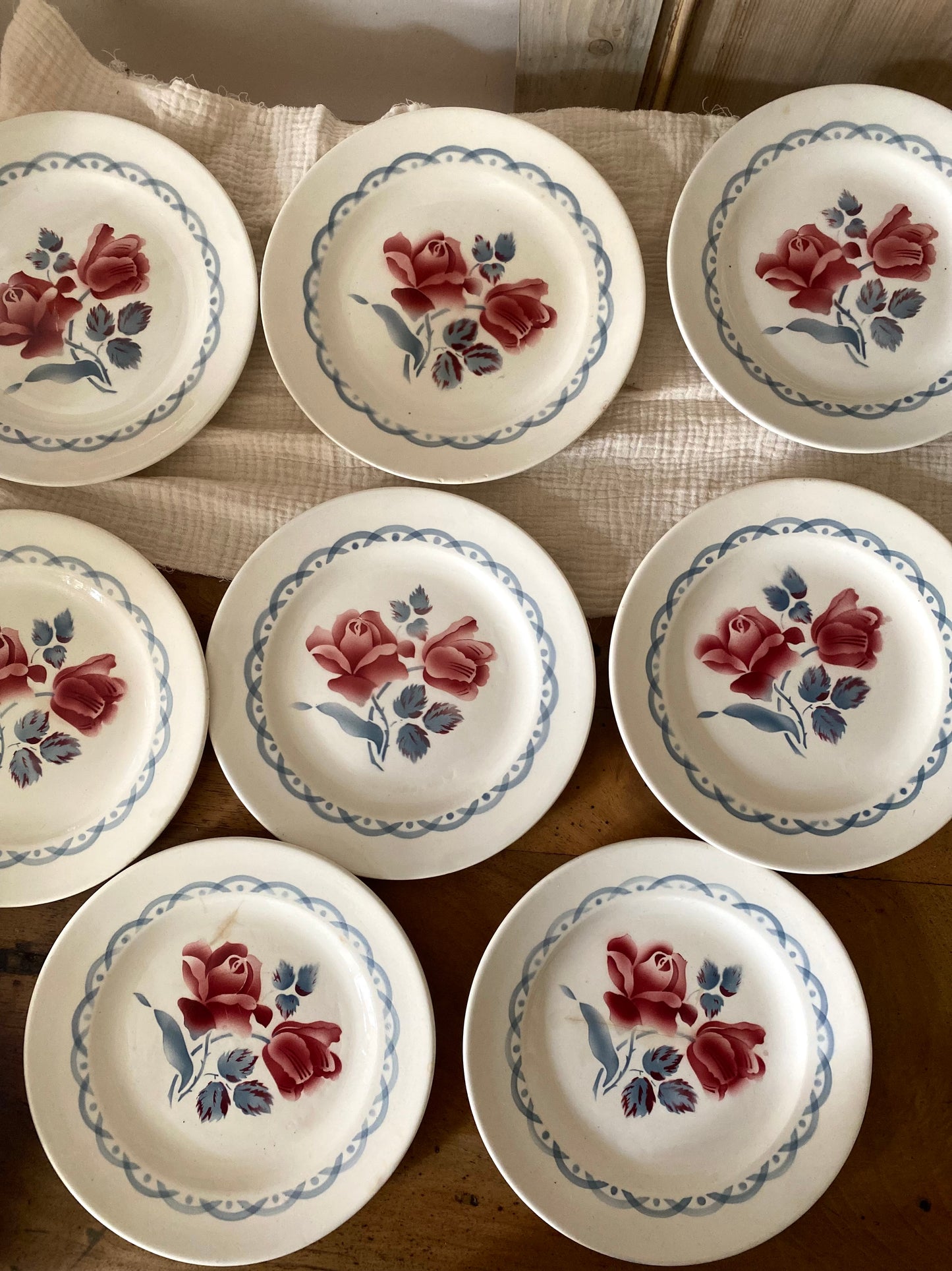 Service à dessert ancien Digoin & Sarreguemines – Modèle "Cannes" 1940