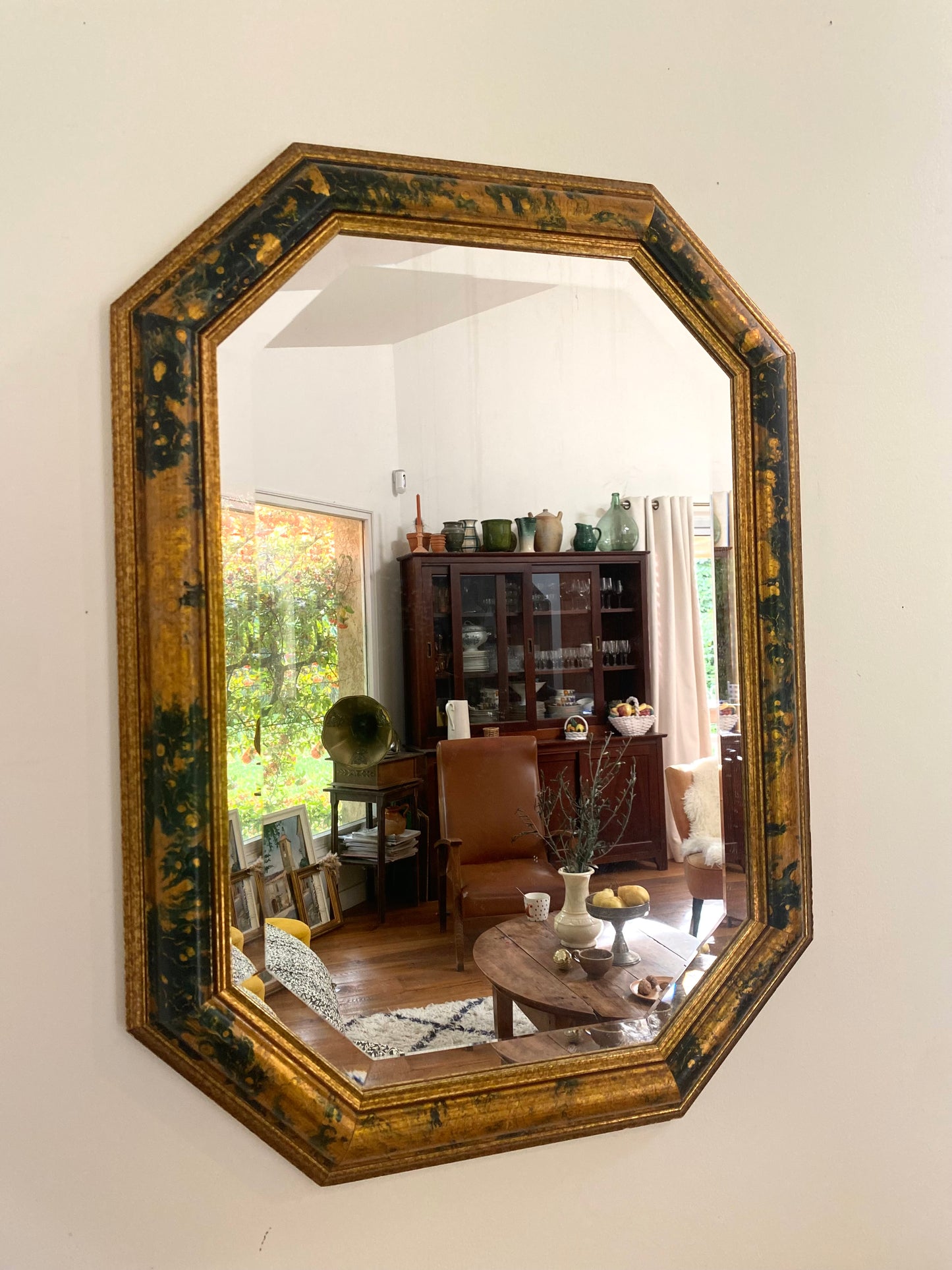 Miroir octogonal Art Déco ancien