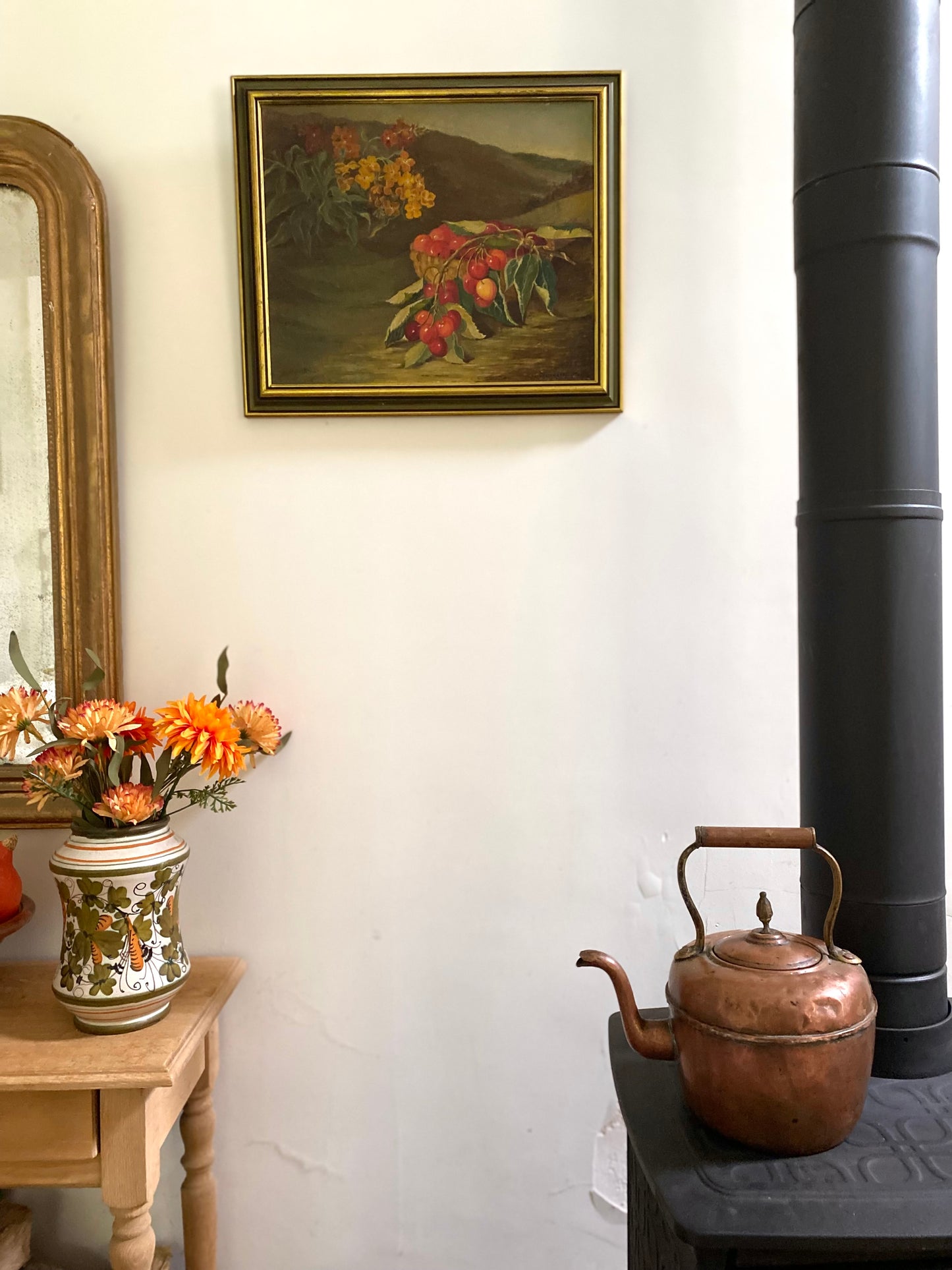 Bouilloire début du XXe siècle en cuivre martelé