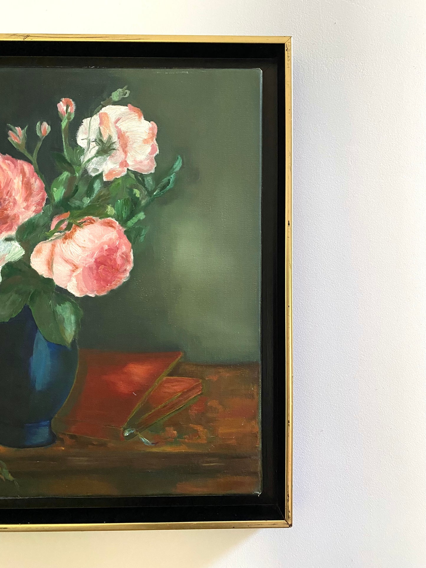 Peinture à l'huile ancienne encadrée