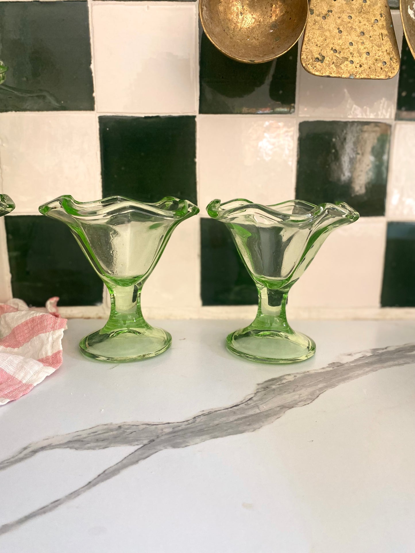 Coupes à glace en verre vintage