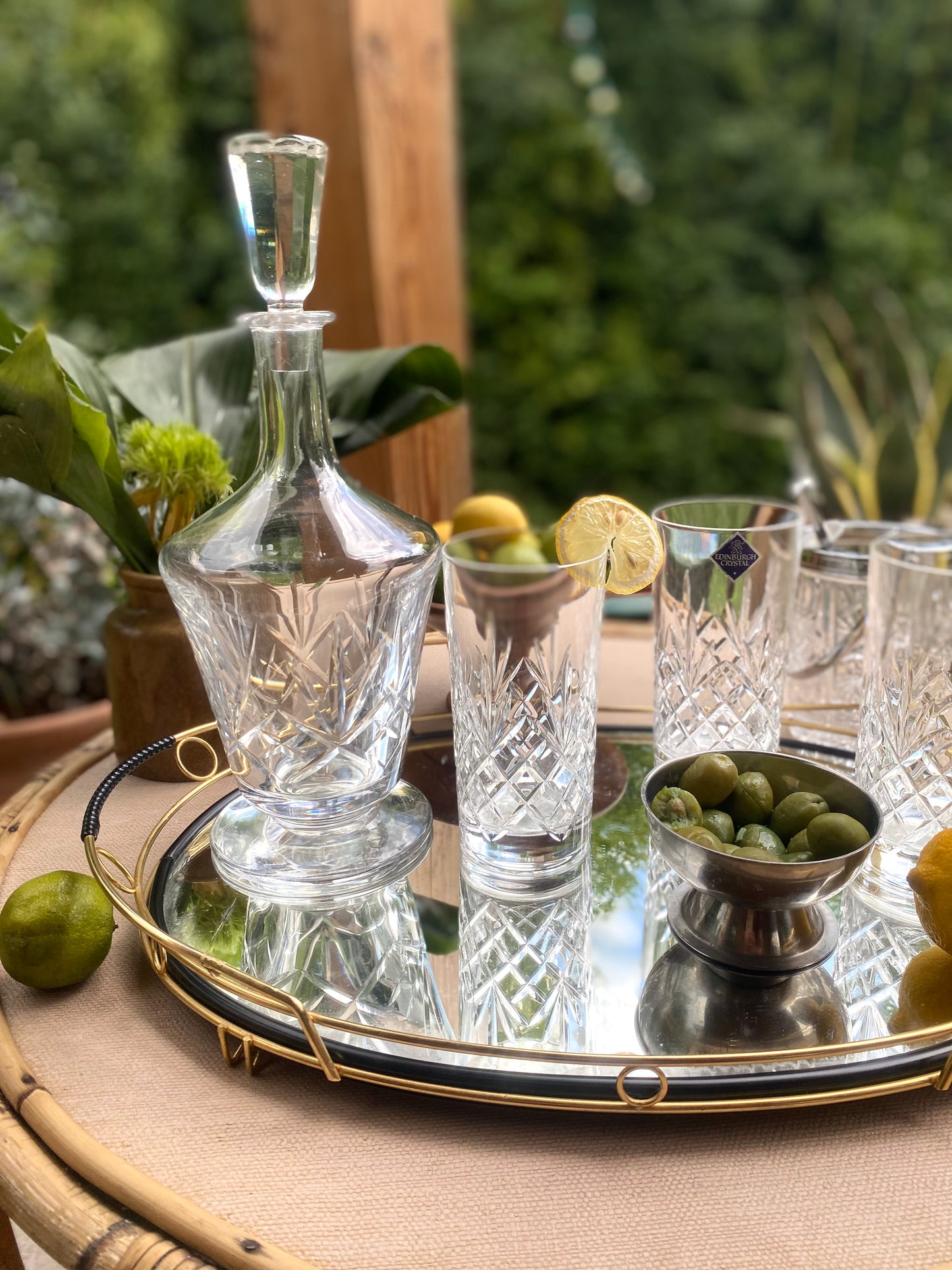 Verres à cocktail en cristal écossais ancien