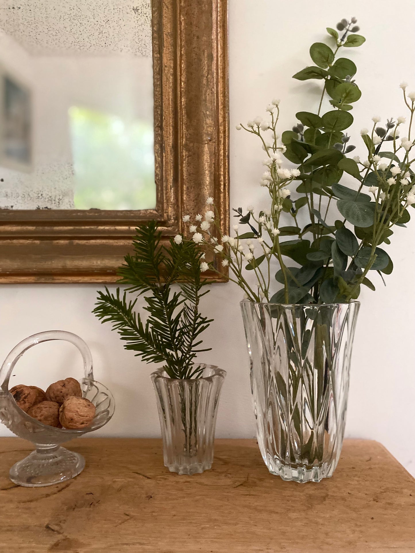 Duo de vase en verre vintage