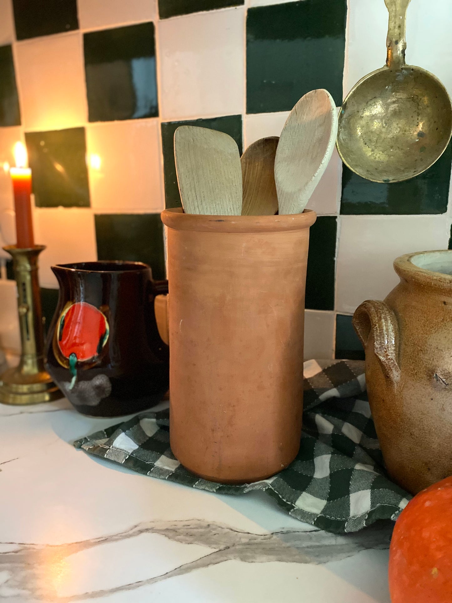 Pot à ustensiles en terre cuite