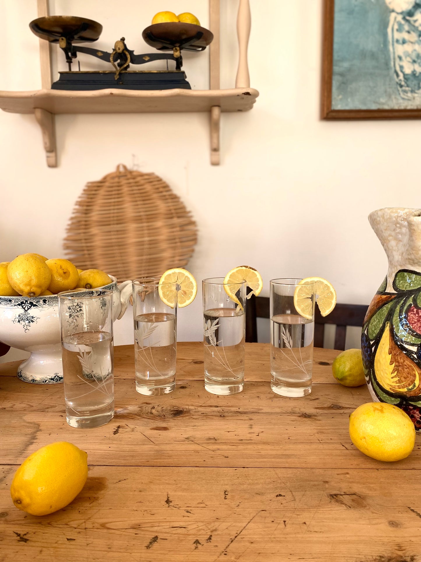 4 Verres à limonade gravés