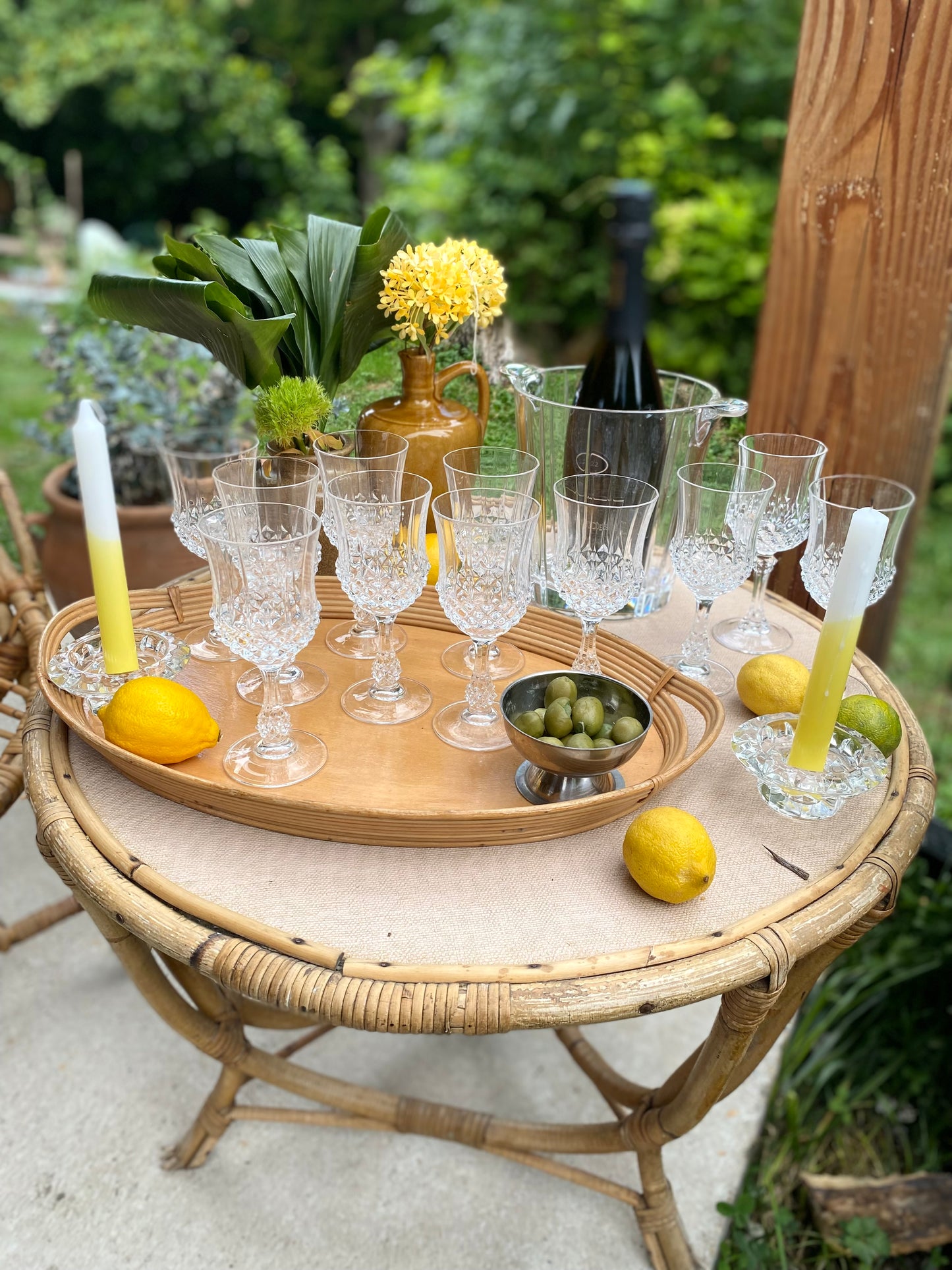 Seau à champagne en cristal ancien