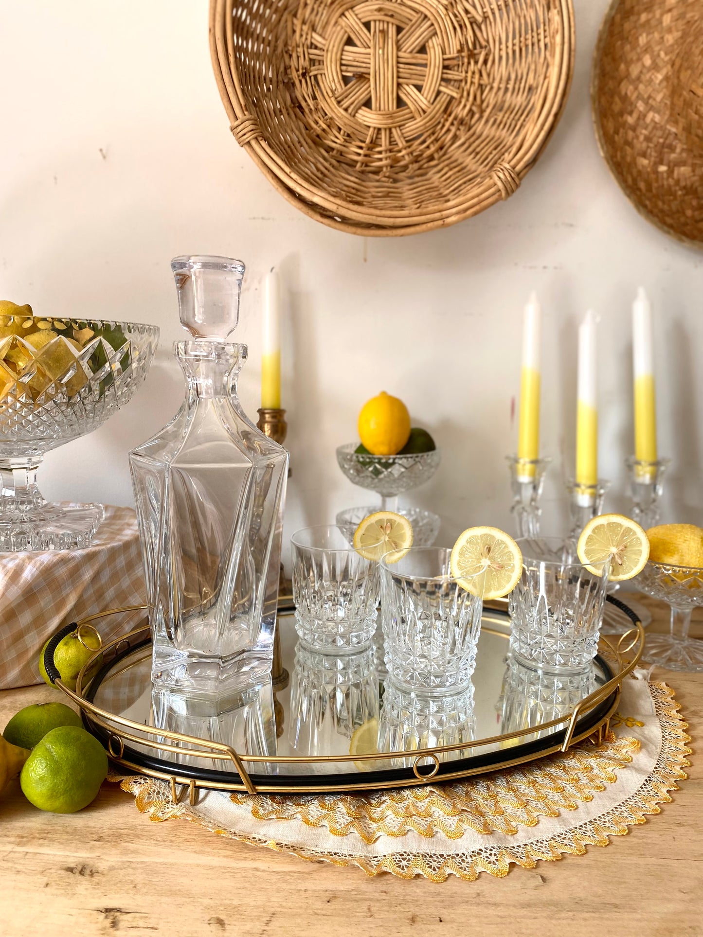 Service à liqueur en verre ancien