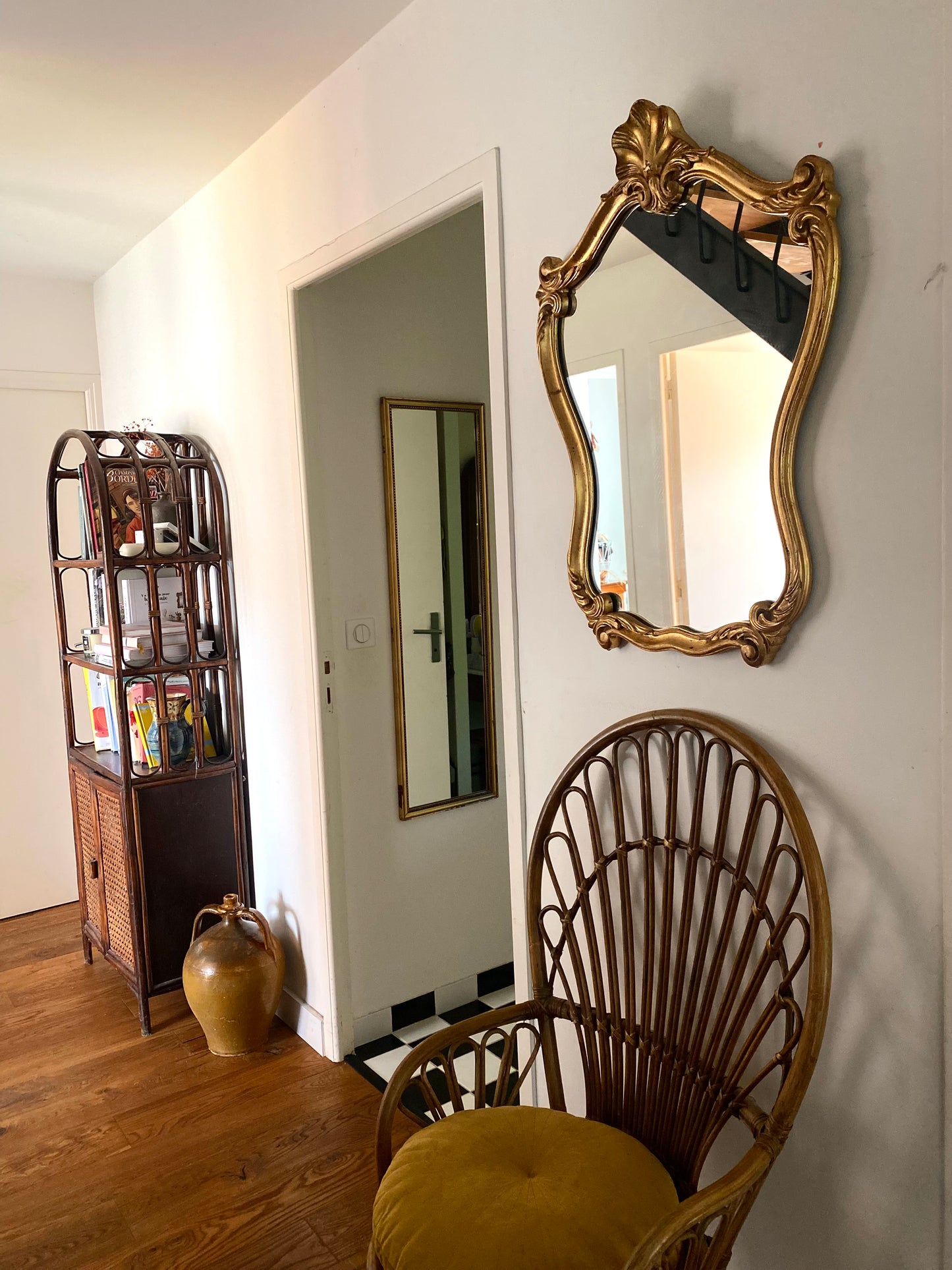 Miroir baroque ancien à coquille