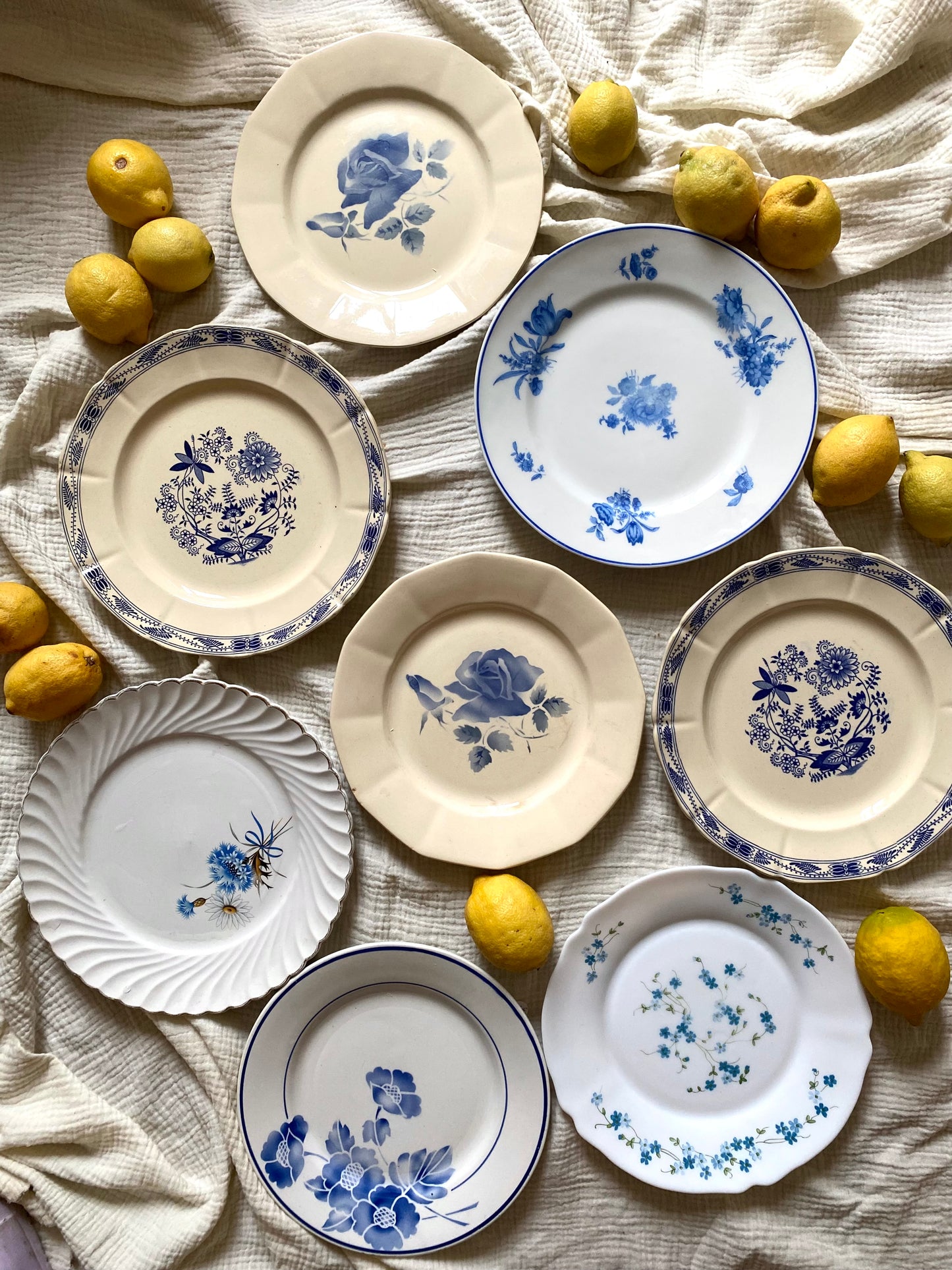 Assiettes anciennes dépareillées