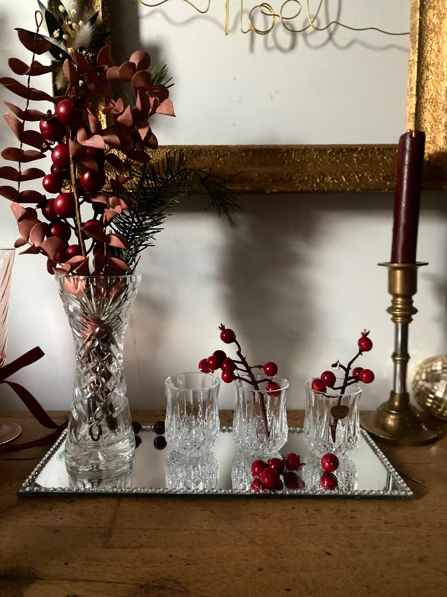 Ensemble de soliflore en cristal