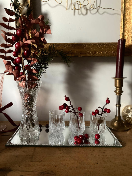 Ensemble de soliflore en cristal