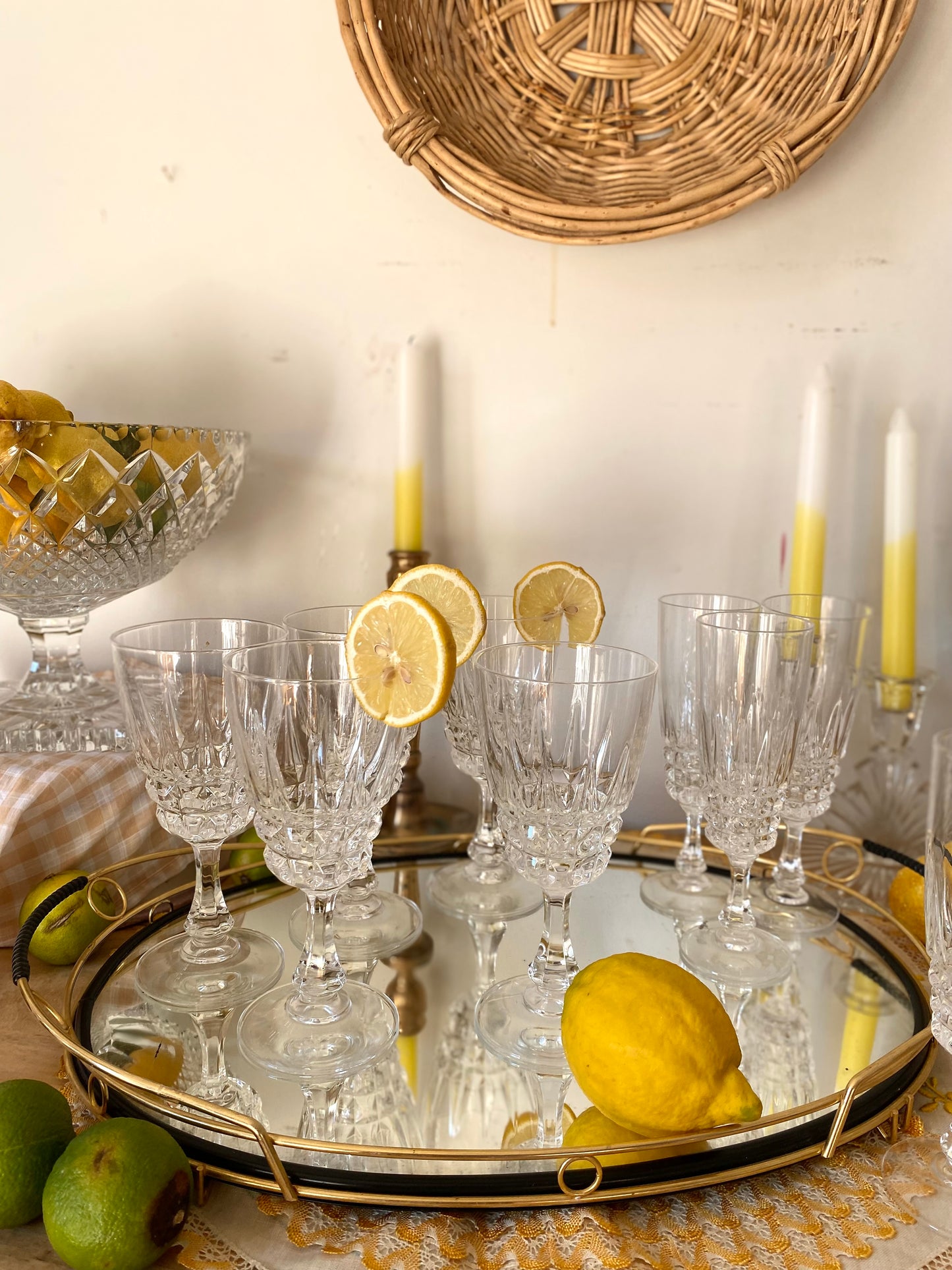 Service de 12 verres en cristal ancien