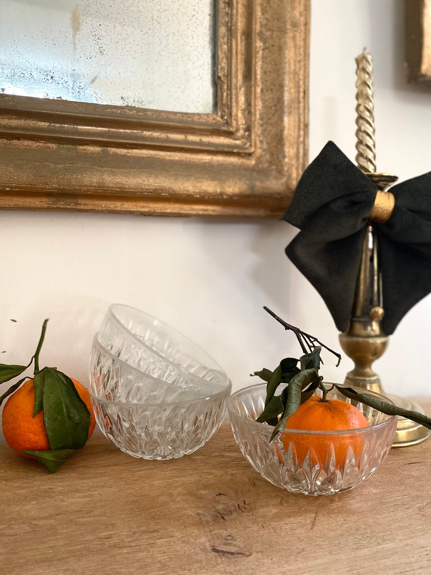 4 Coupelles en verre ciselé