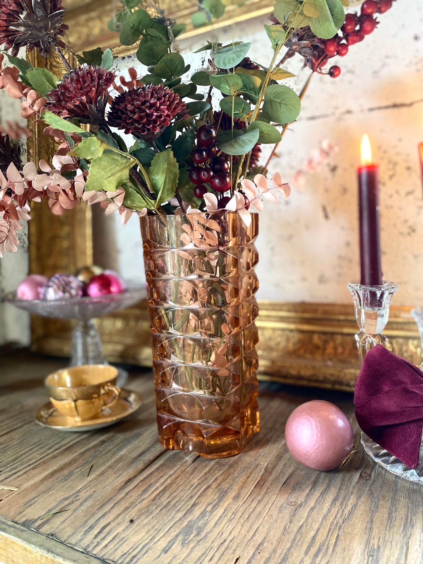 Vase Art Déco en Rosaline