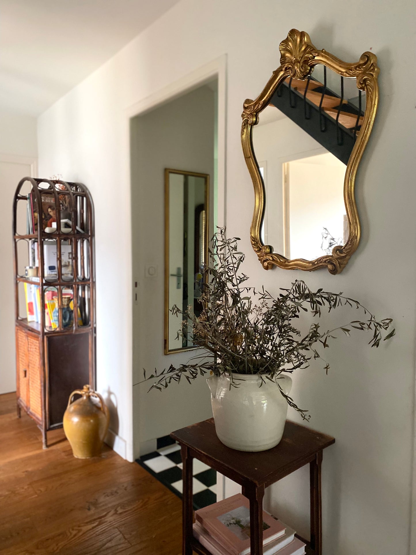 Miroir baroque ancien à coquille