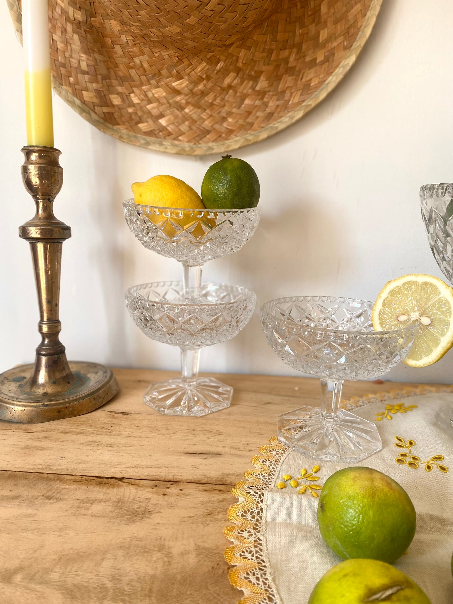 Service à fruit en cristal ancien