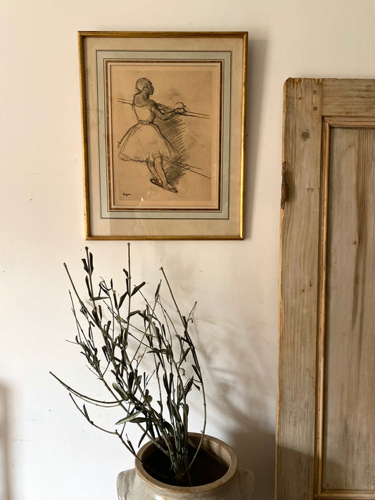 Danseuse à la barre, reproduction d'après Edgar Degas, cadre doré