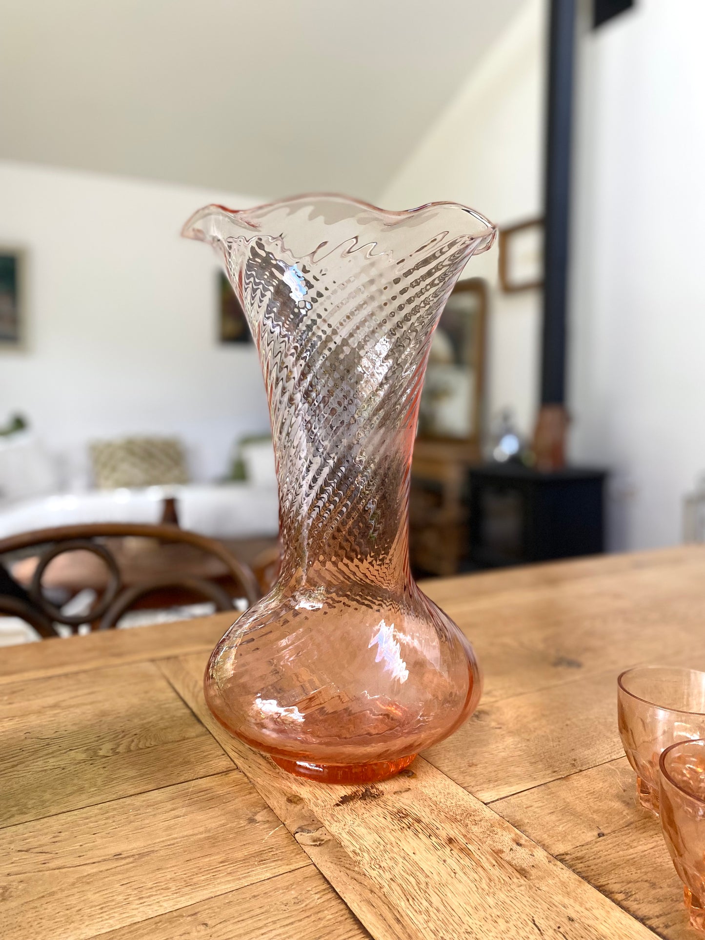 Grand vase en Rosaline ancienne