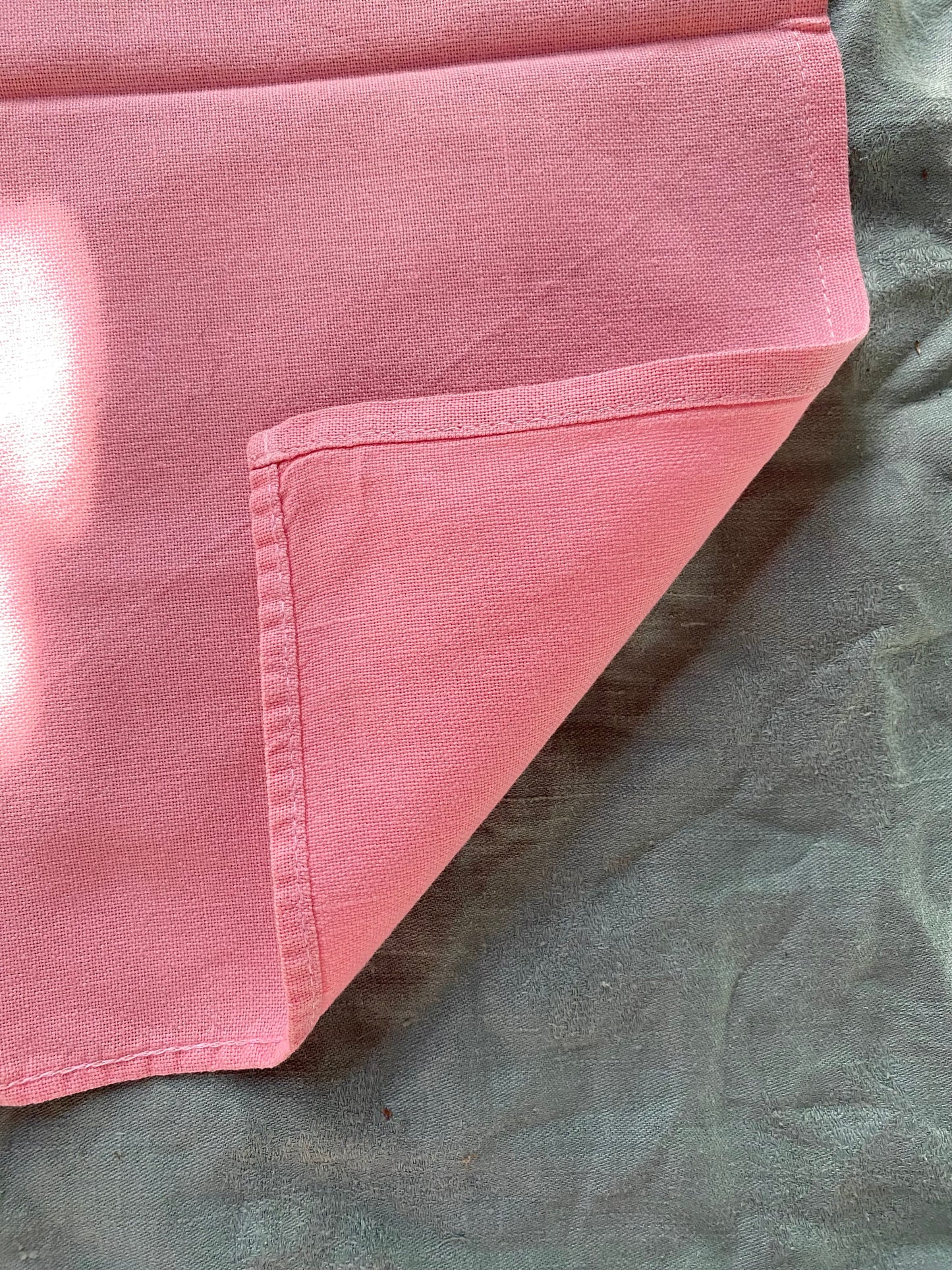 Lot de 8 Serviettes de Table "Rose Poudré" en coton ancien
