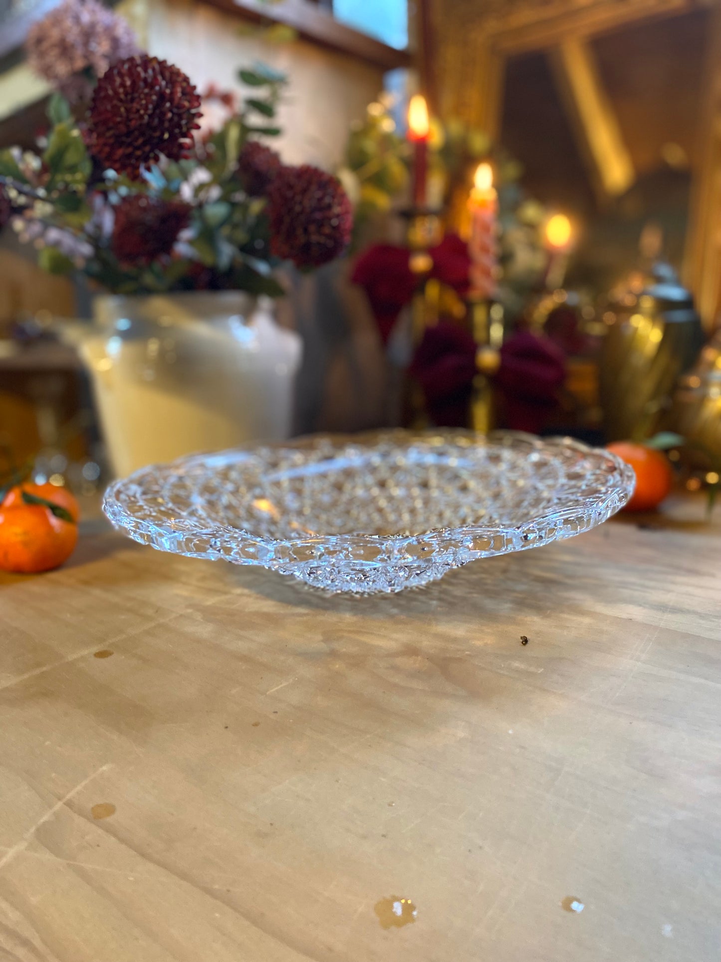 Coupe à fruit en verre taillé