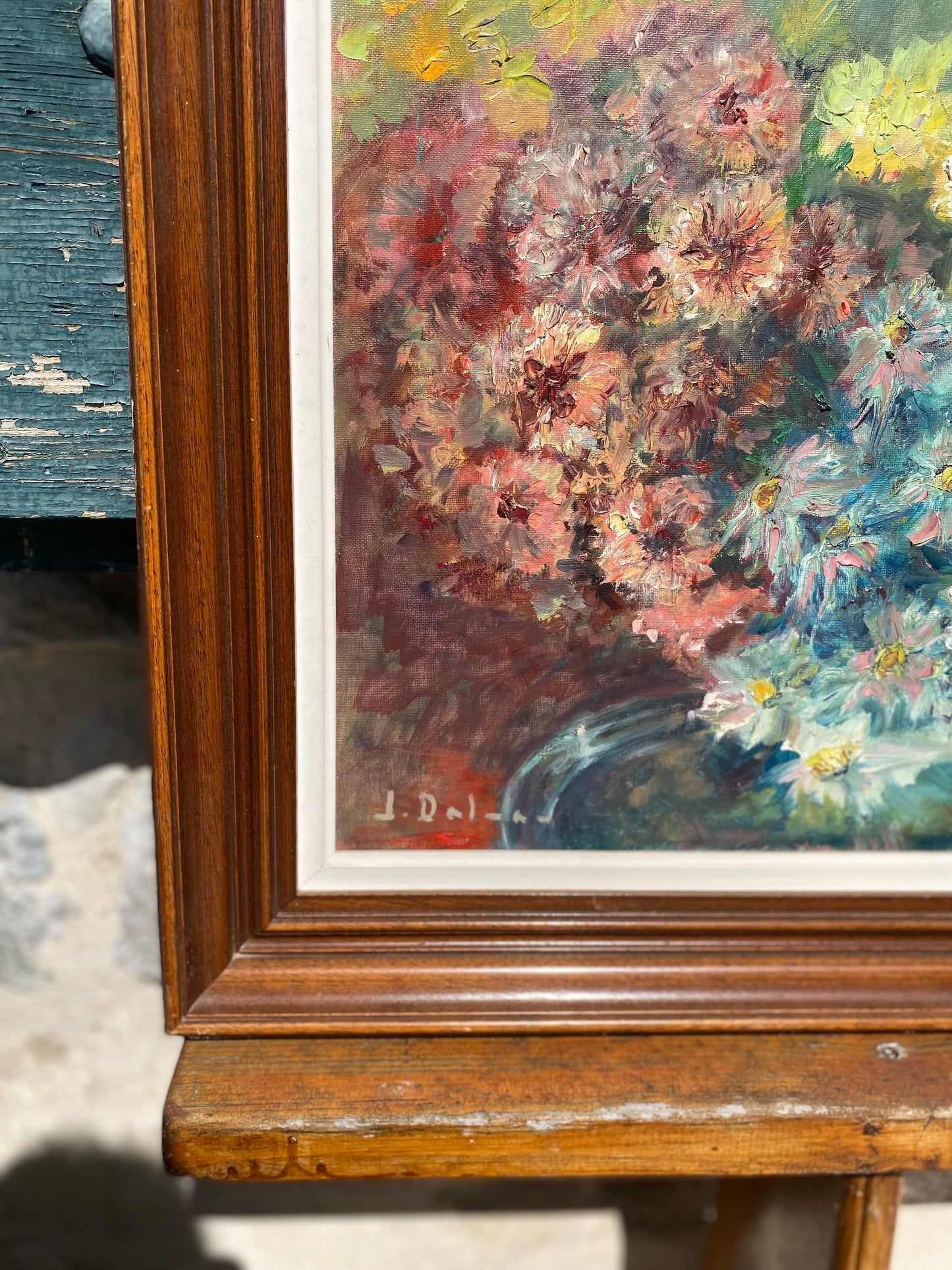 Huile sur toile - Bouquet impressionniste - 1950