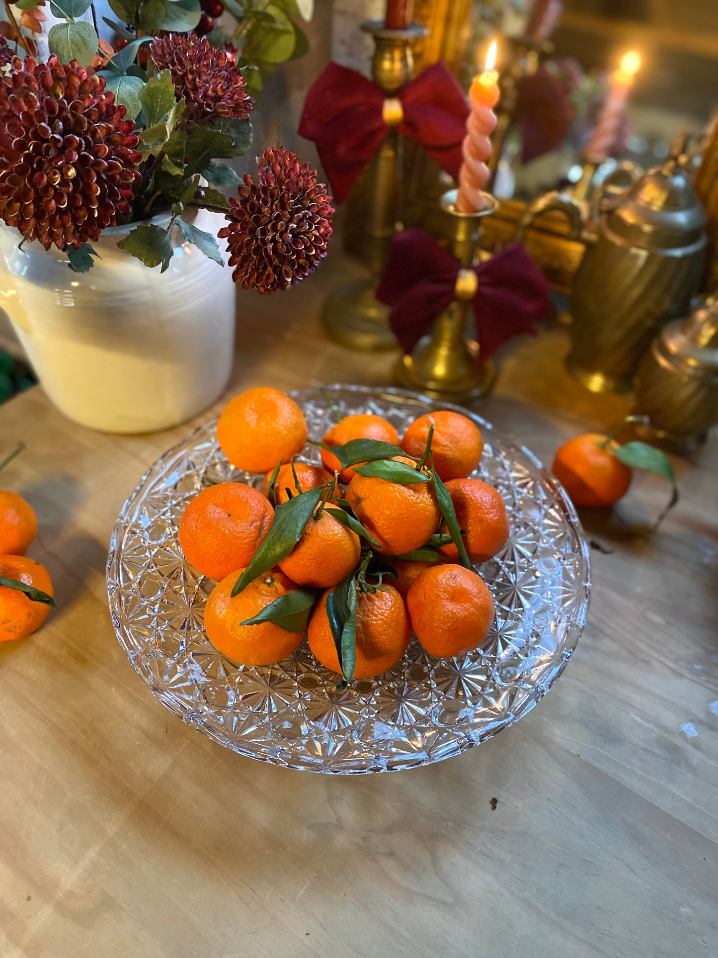 Coupe à fruit en verre taillé