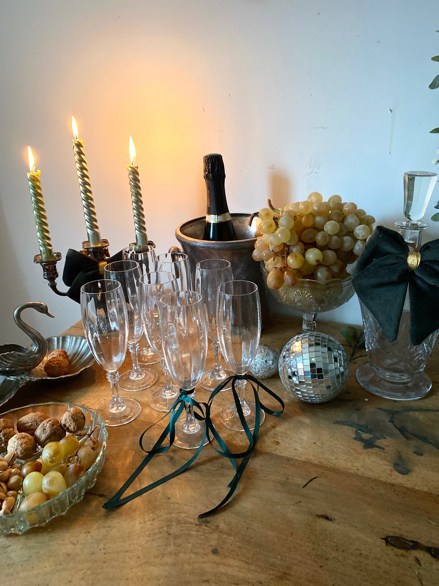 Service de flutes à champagne en cristal