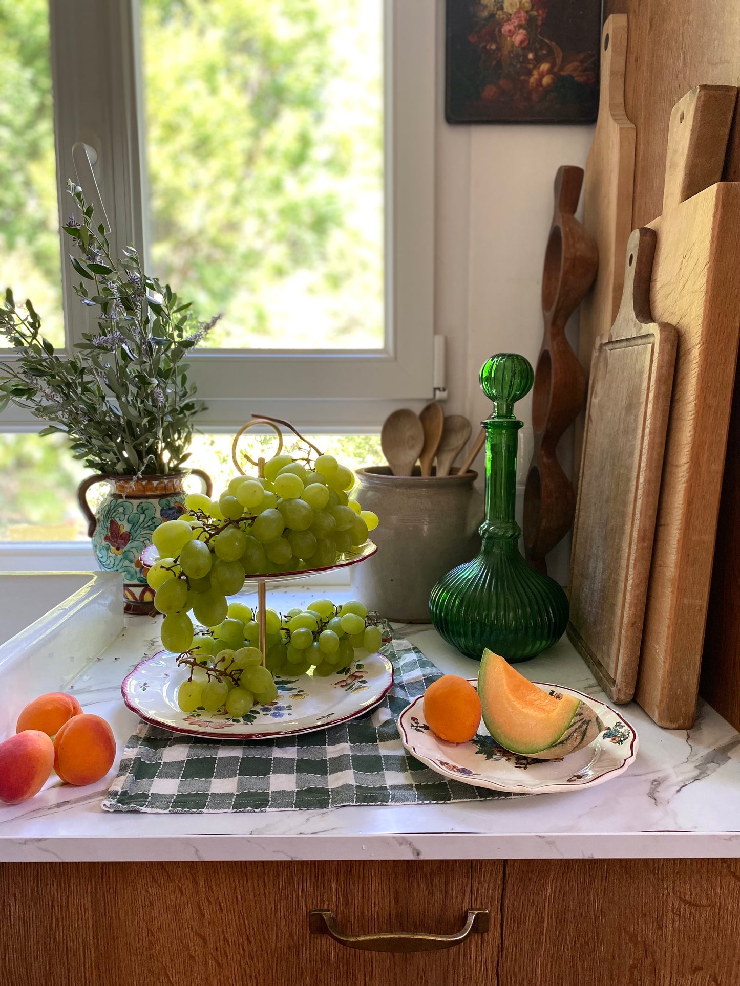 Serviteur muet en faïence de Salins, décor Joséphine