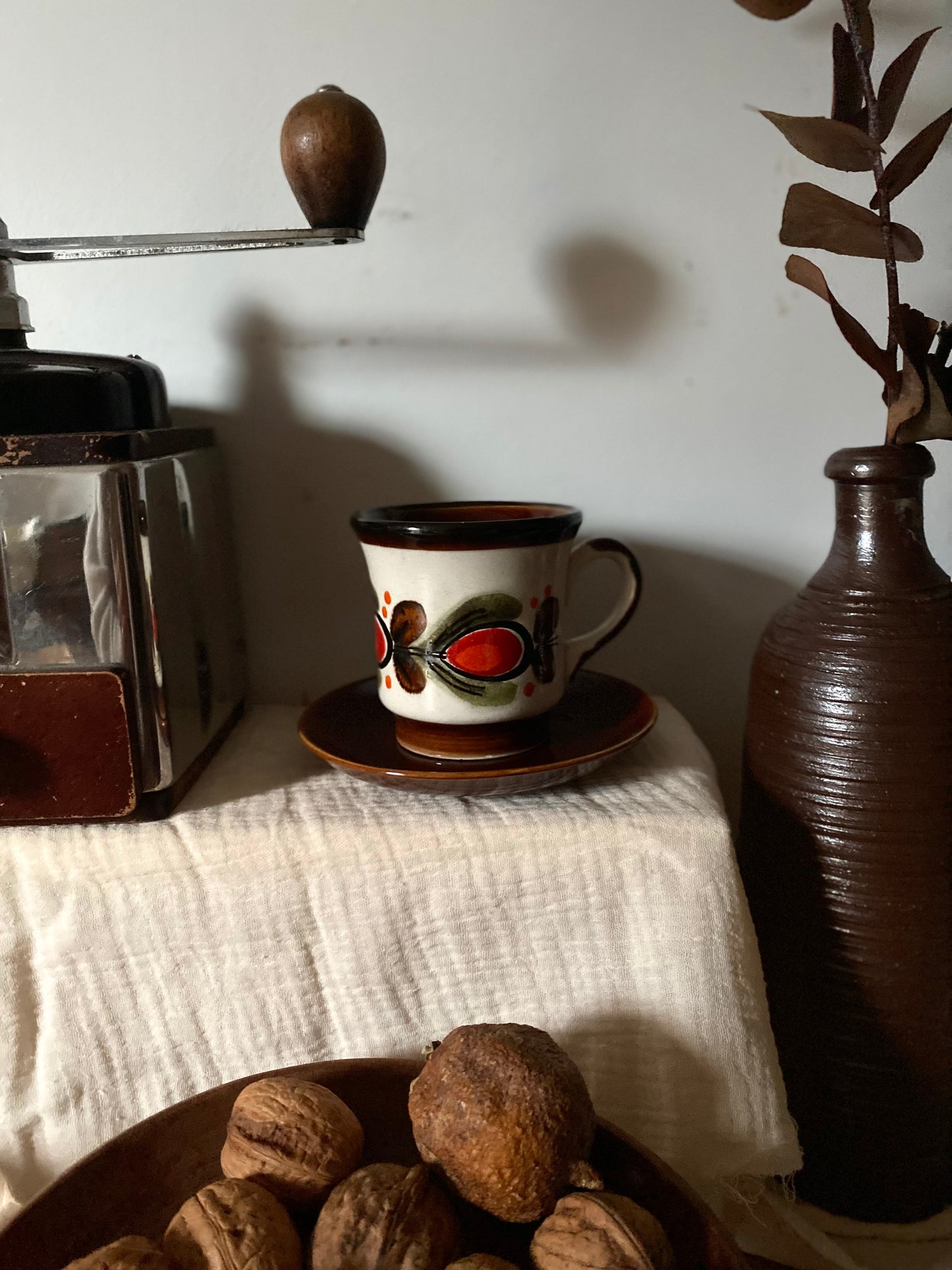 3 tasses à café en faïence ancienne SMF Schramberg 1960