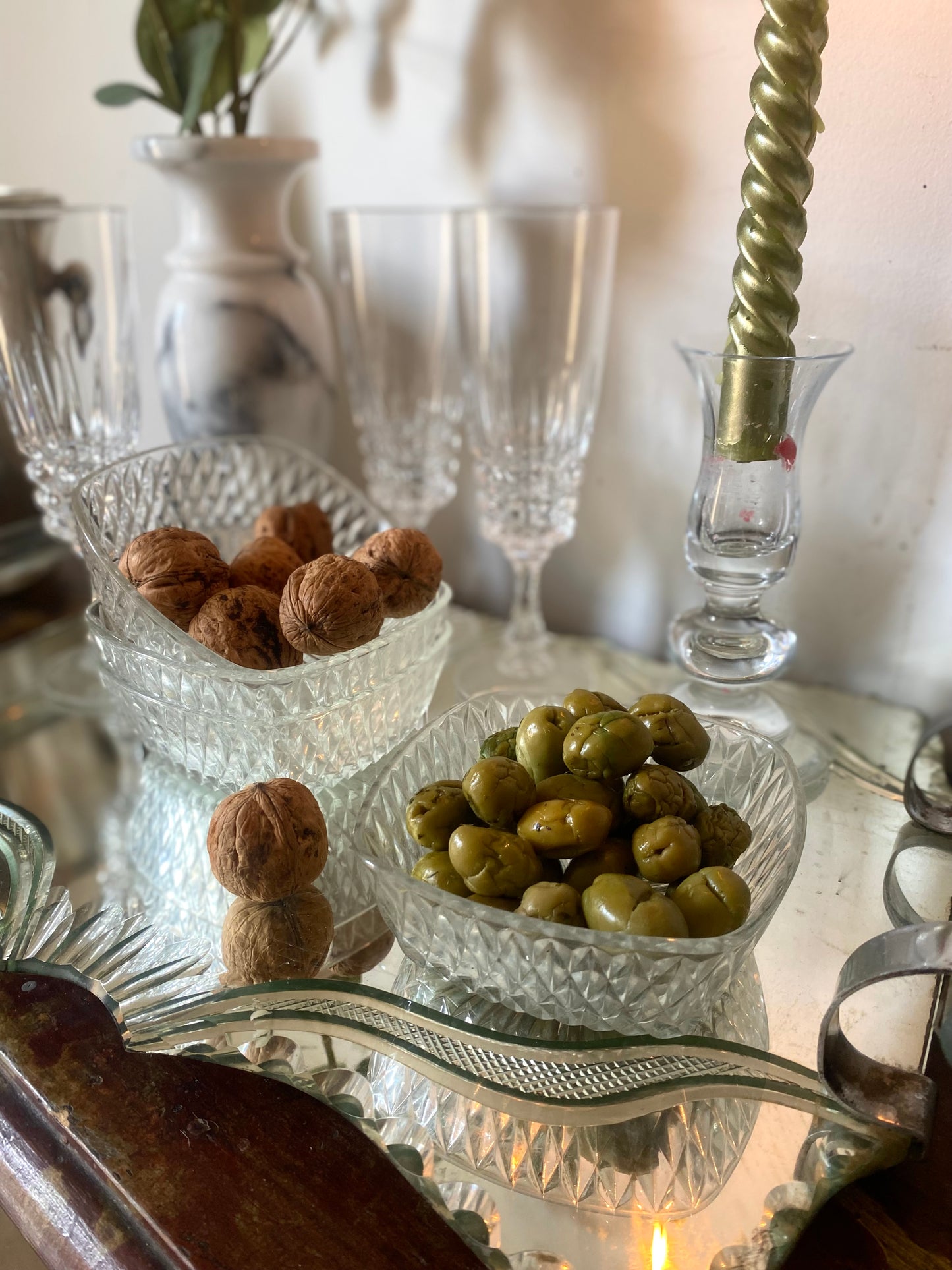 Coupelles en verre taillé