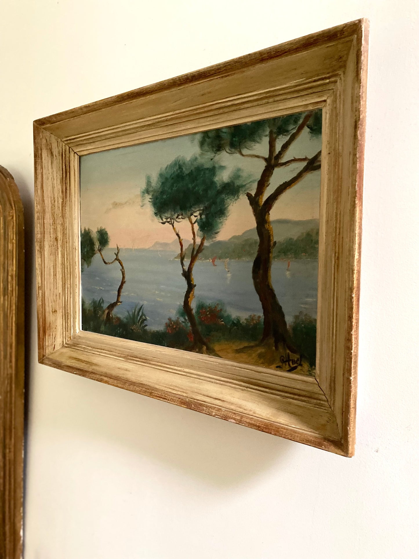 Peinture à l’huile ancienne de la première moitié du XXe siècle