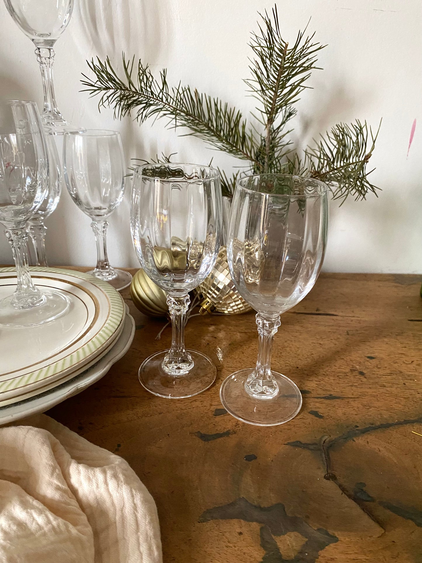 Verres à pied en cristal