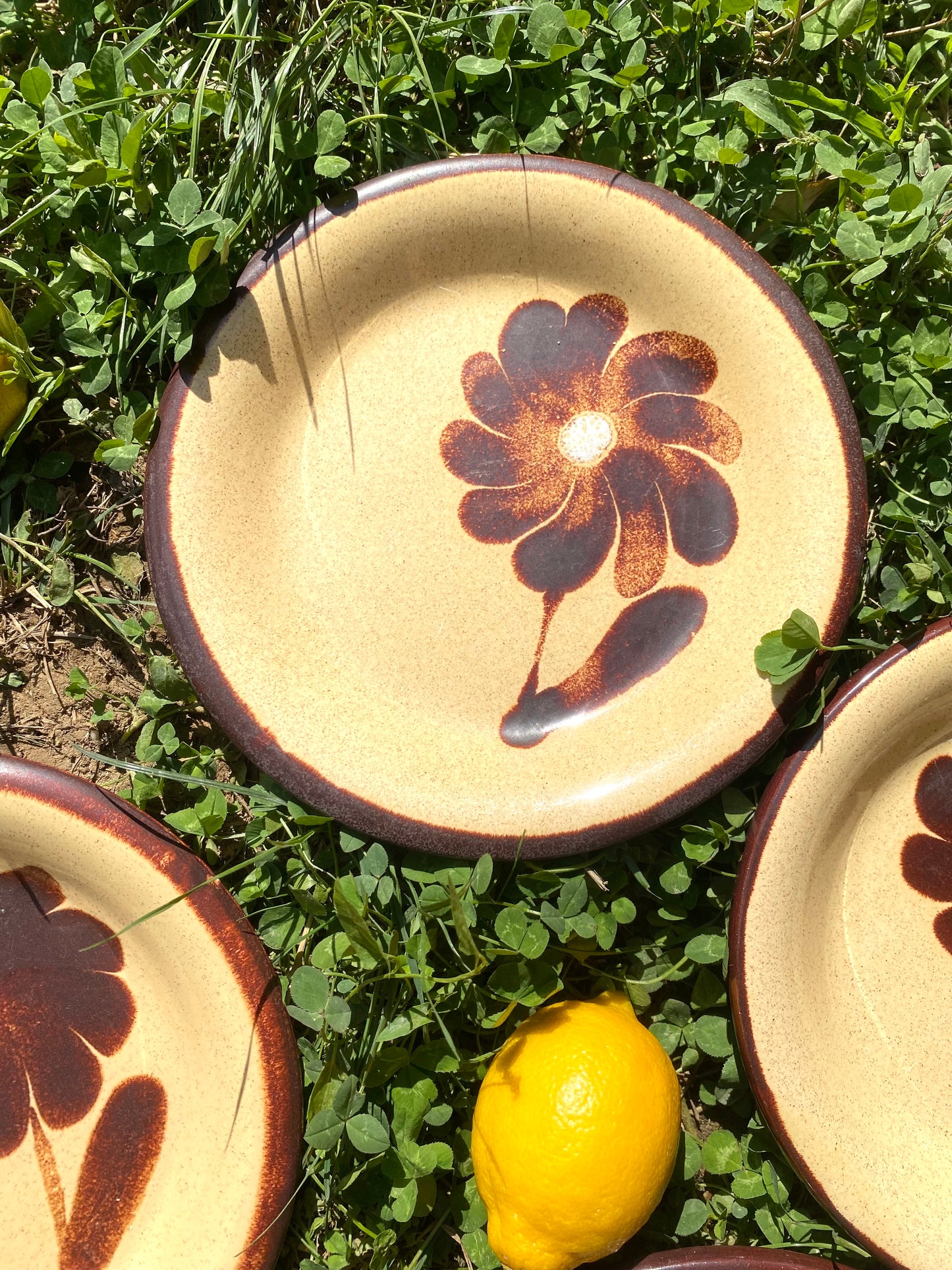 Petites assiettes en grès ancien