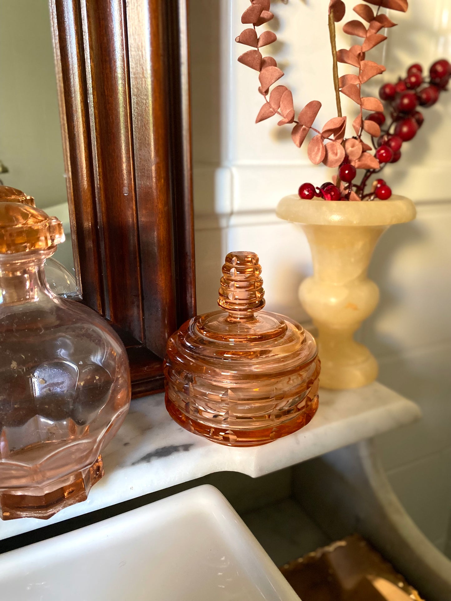 Poudrier en rosaline