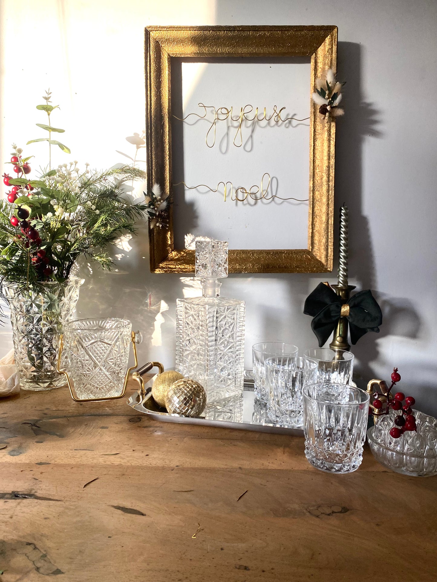 Seau à glaçon en verre taillé