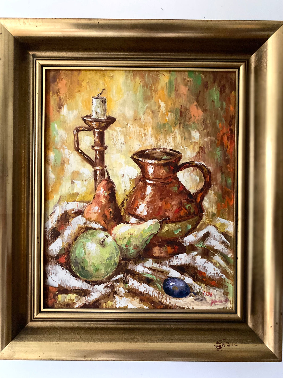 Nature morte à la cruche en cuivre et au chandelie