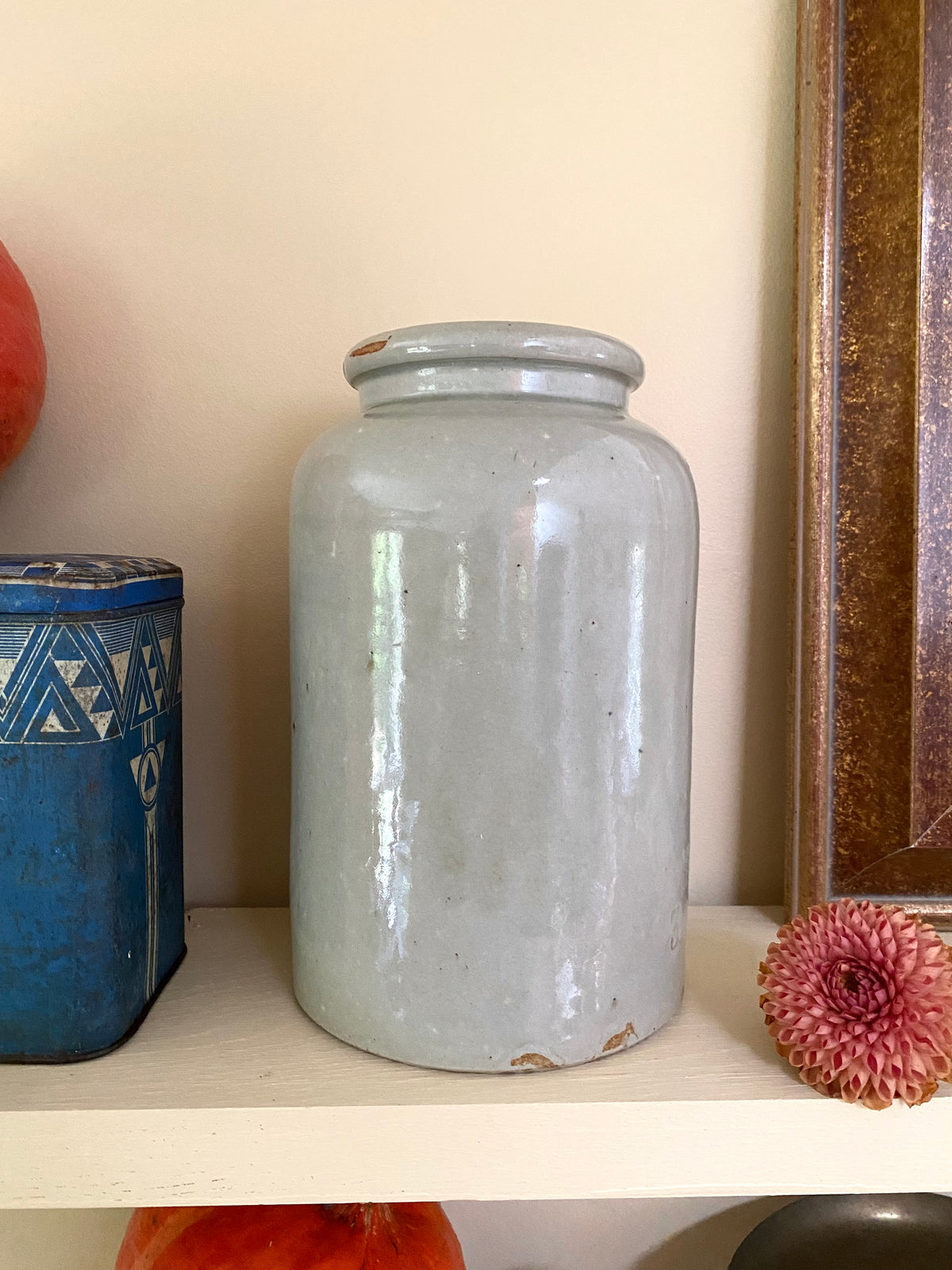 Pot en grès vernissé gris, début XXe siècle