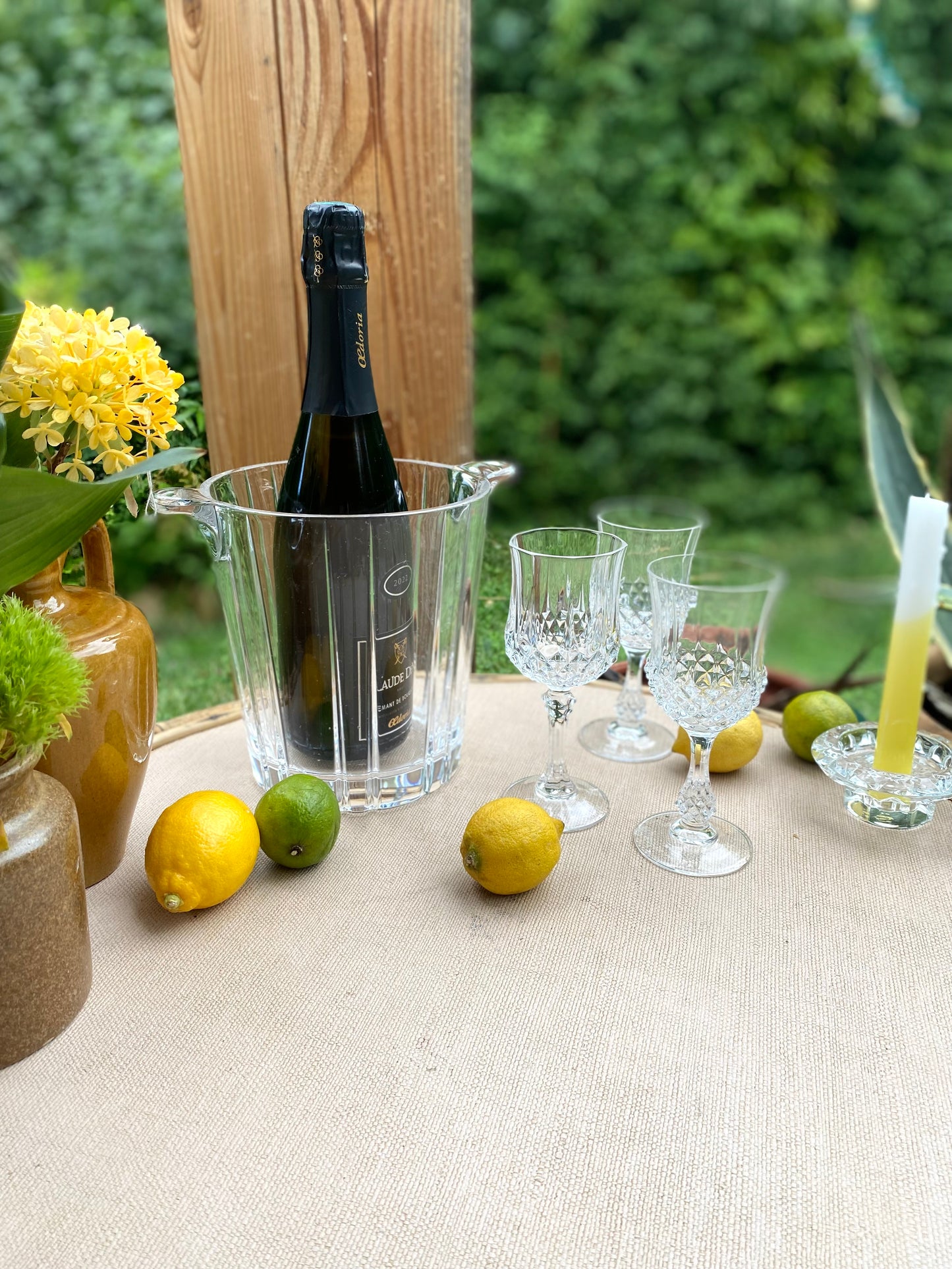 Seau à champagne en cristal ancien