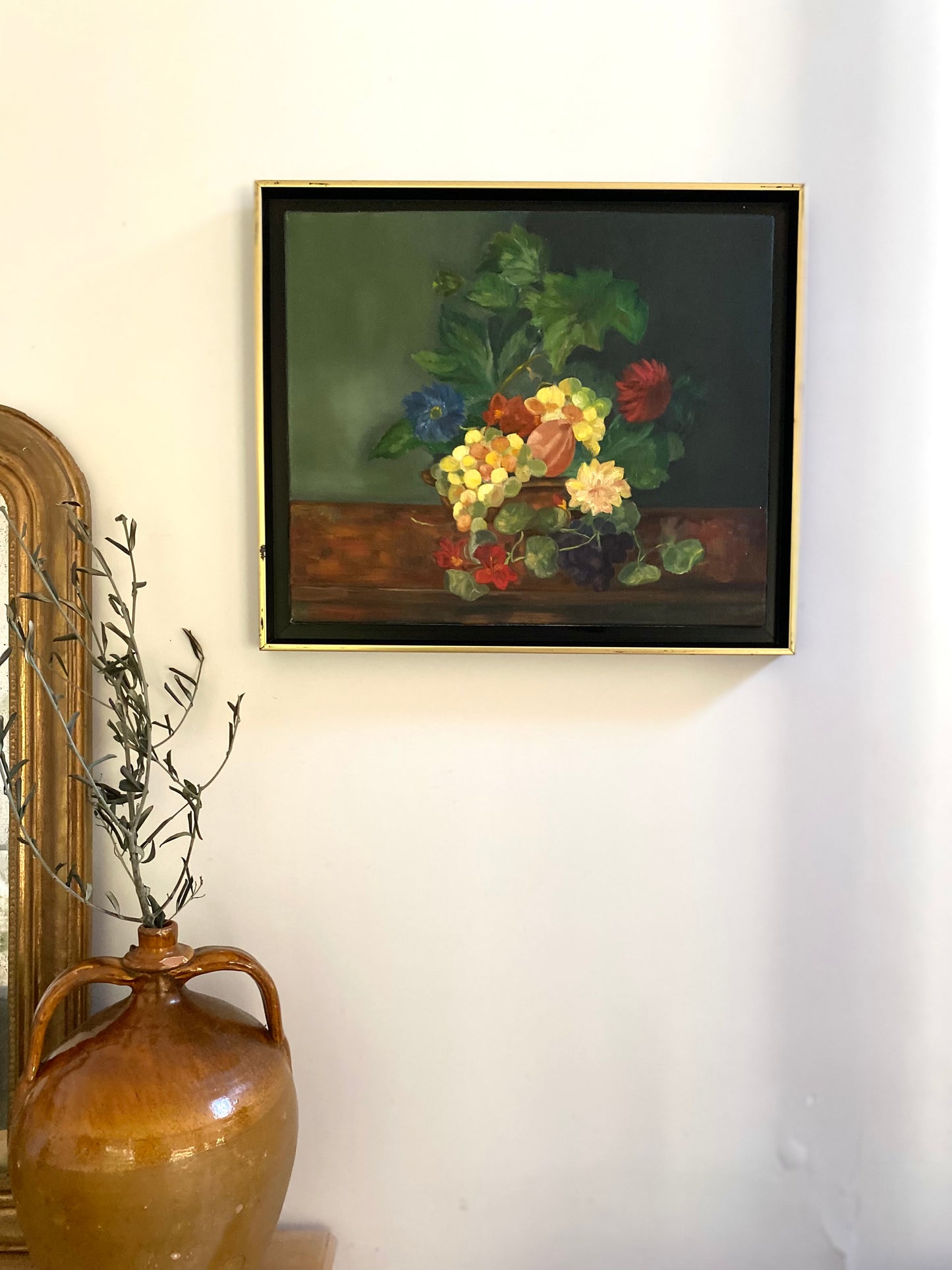 Peinture à l'huile ancienne encadrée