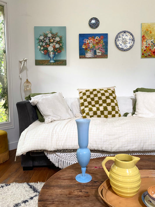Grand vase bleu en opaline