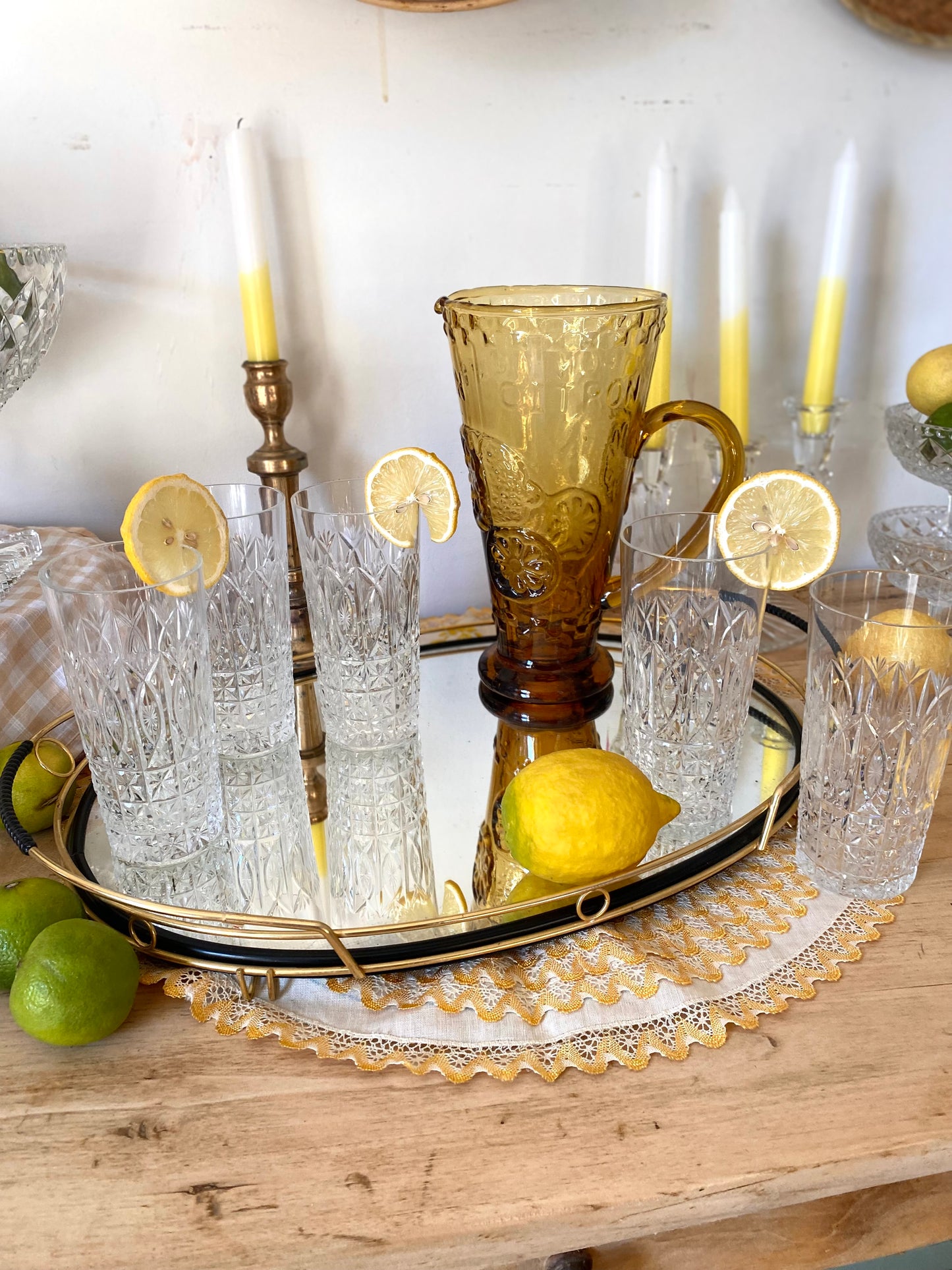 Verres à limonade en cristal ancien