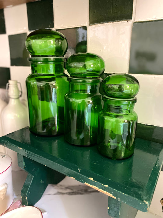 Trio de pots d’apothicaire