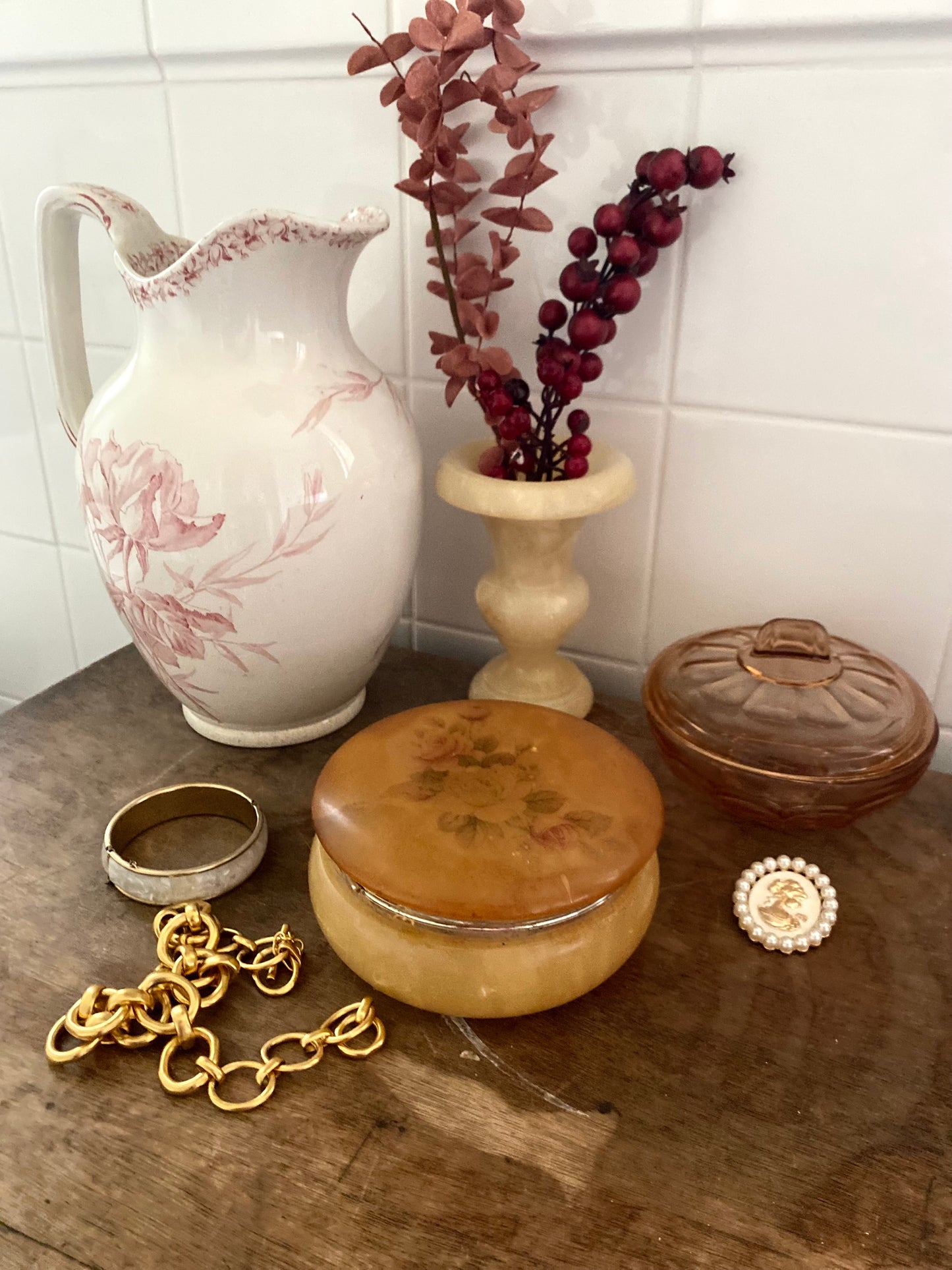 Boîte à bijoux en albâtre