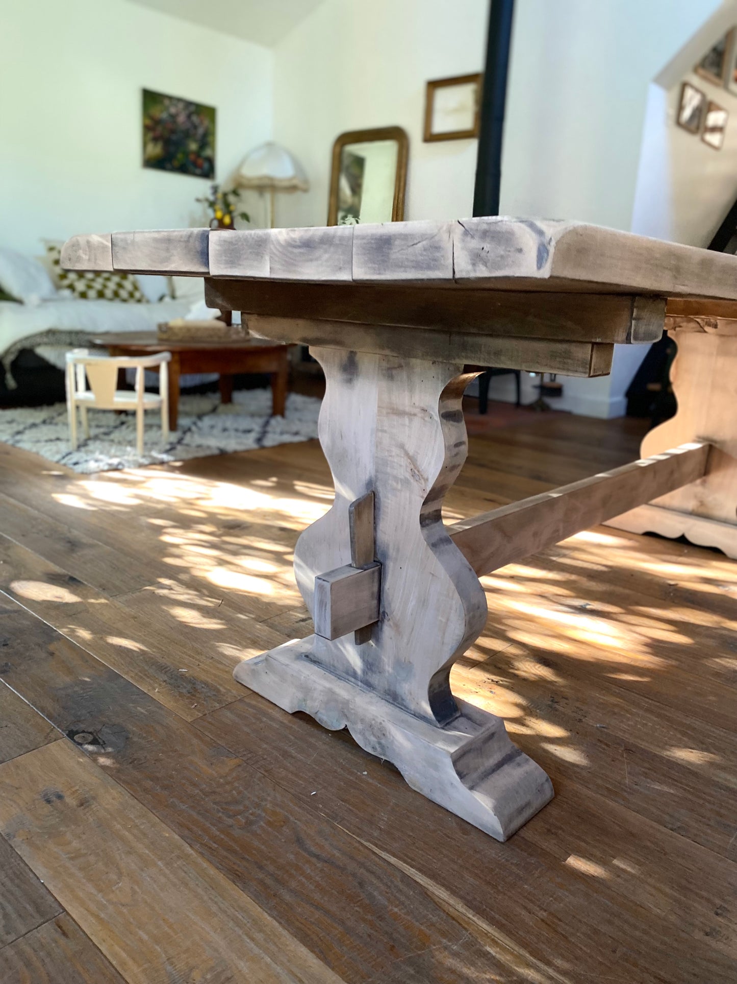 Table de ferme en bois massif ancien