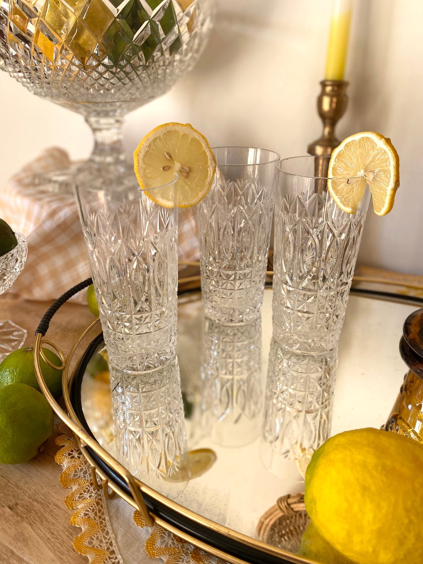 Verres à limonade en cristal ancien