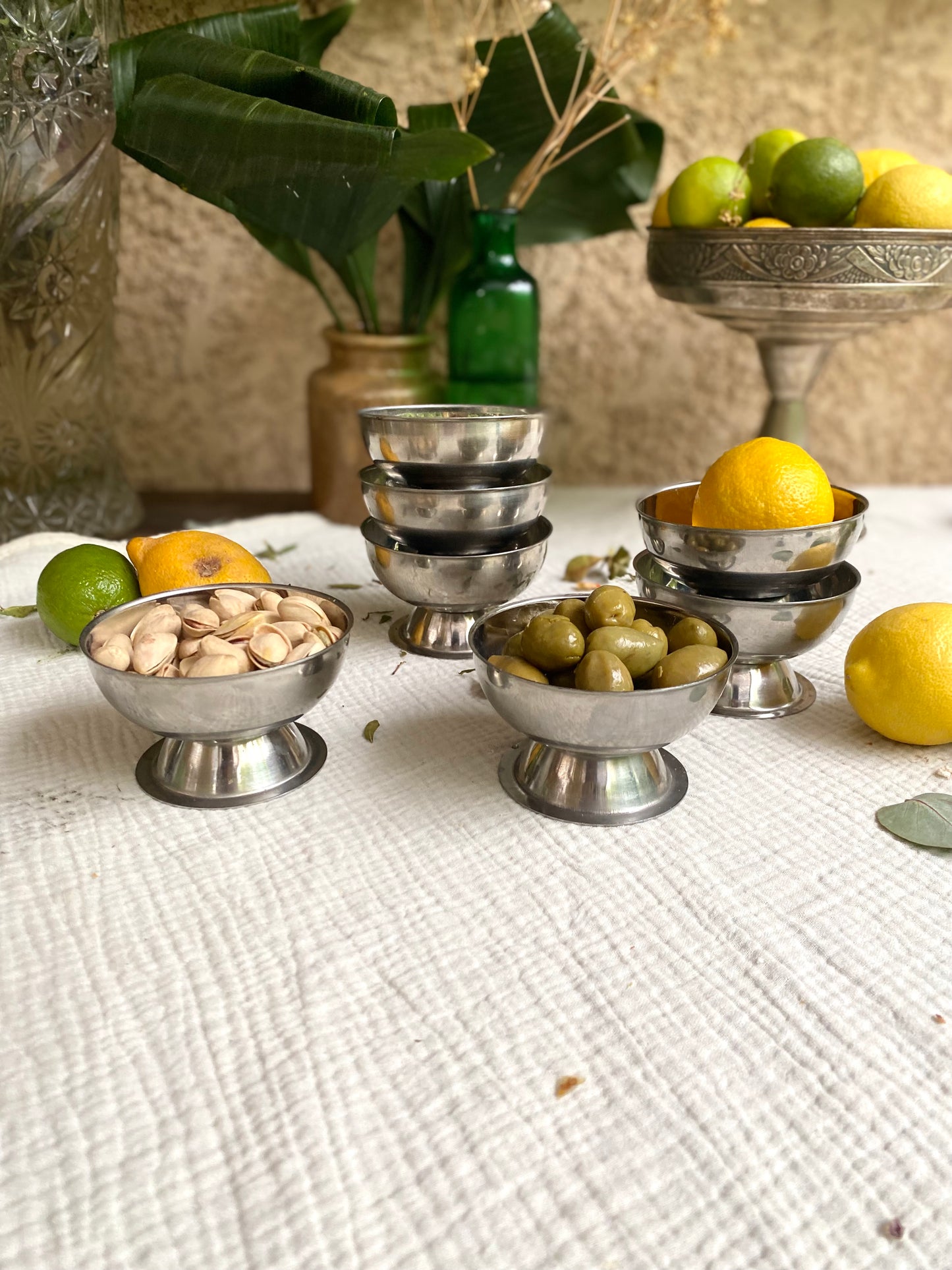 Coupes à glace en inox ancien