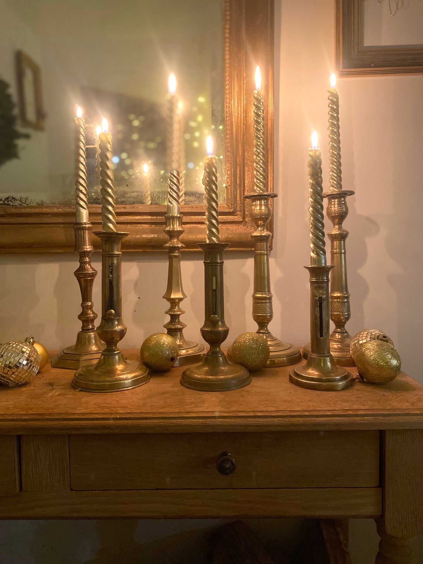 Bougeoir en laiton ancien