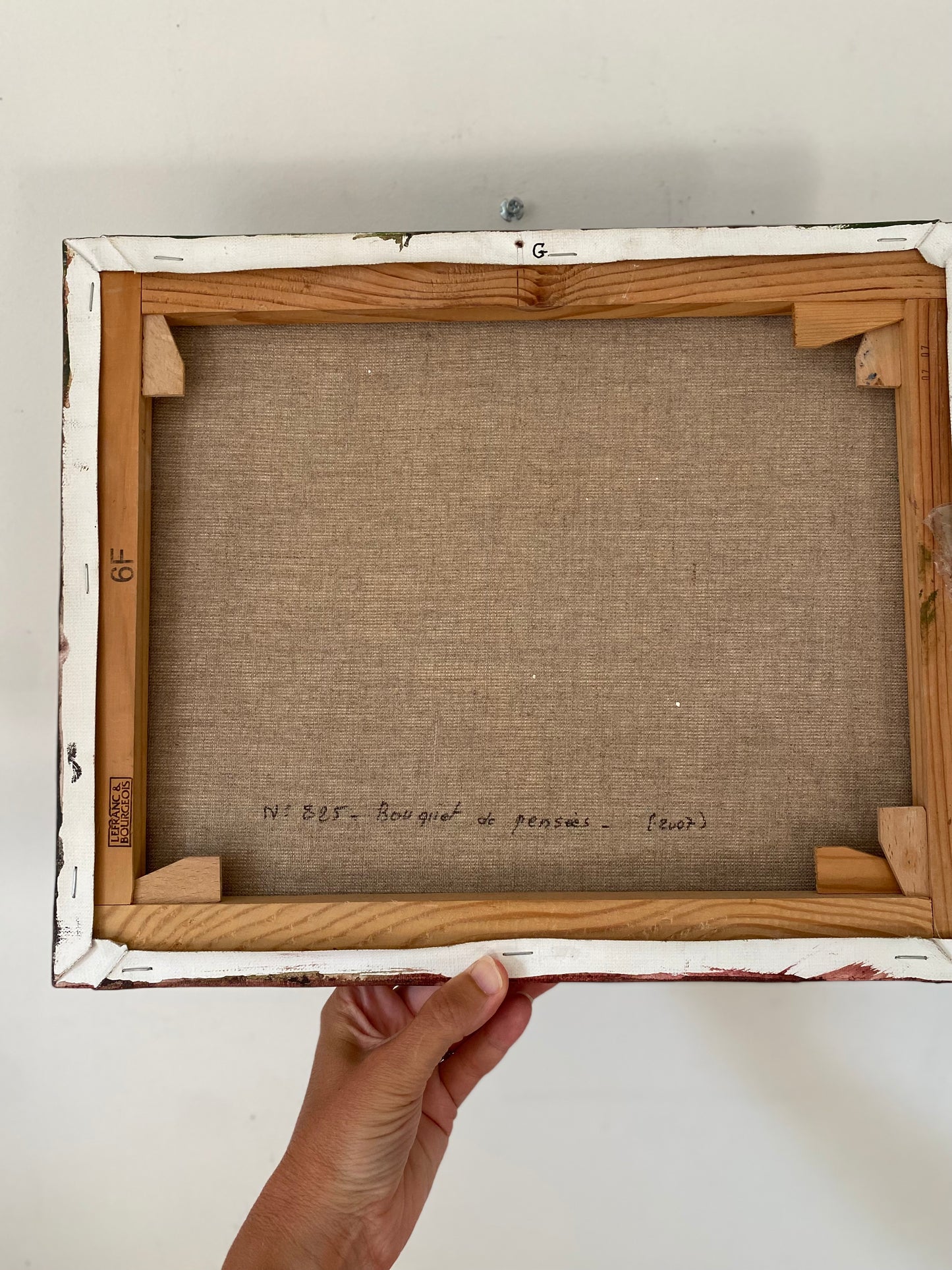 Huile sur toile vintage— Bouquet de pensées